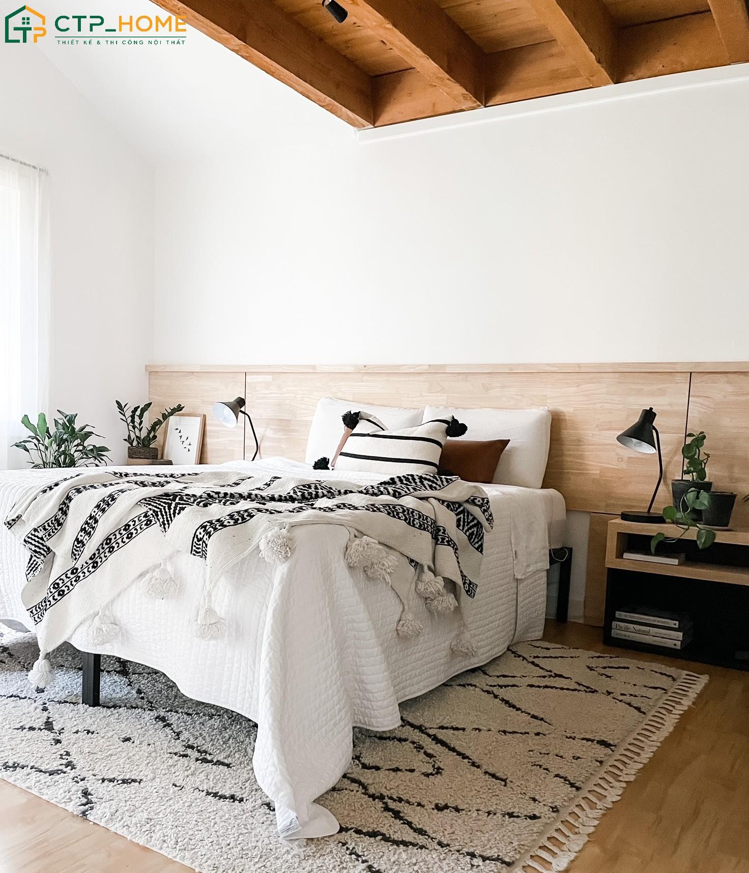 Decor phòng ngủ tự làm với thảm trải sàn mềm mại giúp tạo sự thoải mái trong sinh hoạt hằng ngày