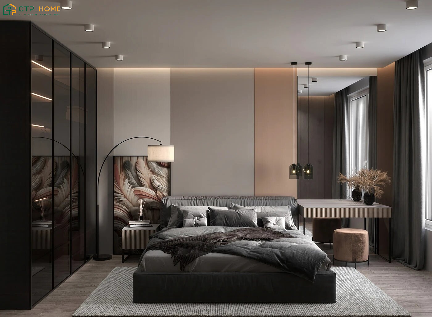 Sự kết hợp hài hòa giữa các tone màu xám sẽ mang đến một không gian tinh tế và giàu tính thẩm mỹ
