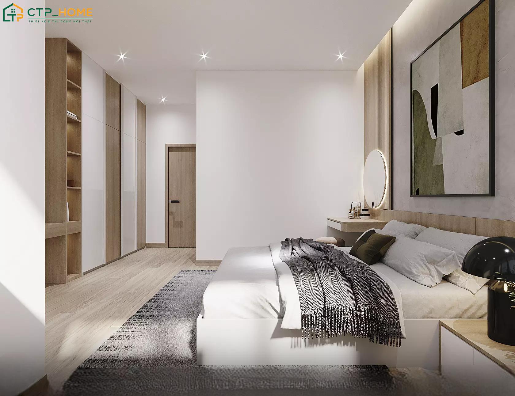 Mẫu phòng ngủ decor bằng nghệ thuật nổi bật với vẻ đẹp ấn tượng và có chiều sâu
