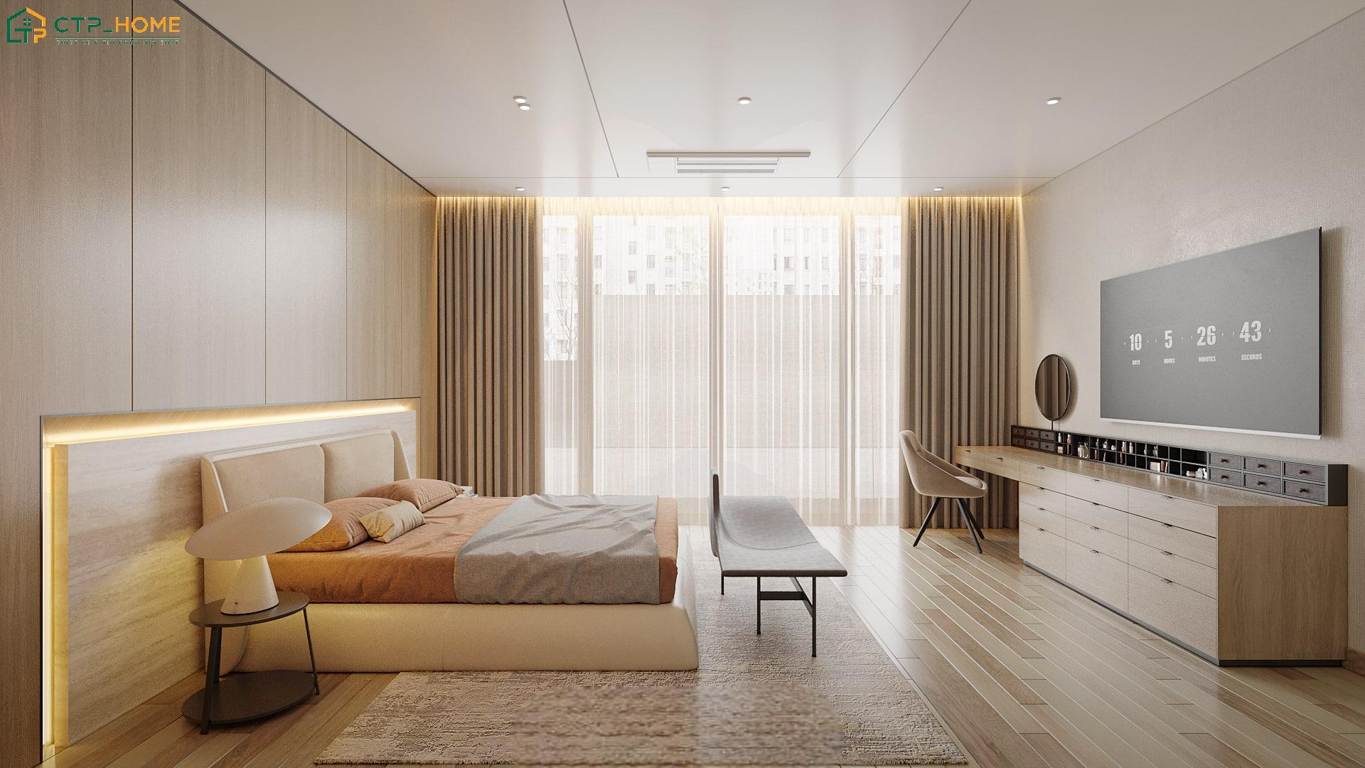 Sử dụng nội thất hiện đại với thiết kế tối giản giúp căn phòng trở nên rộng rãi hơn