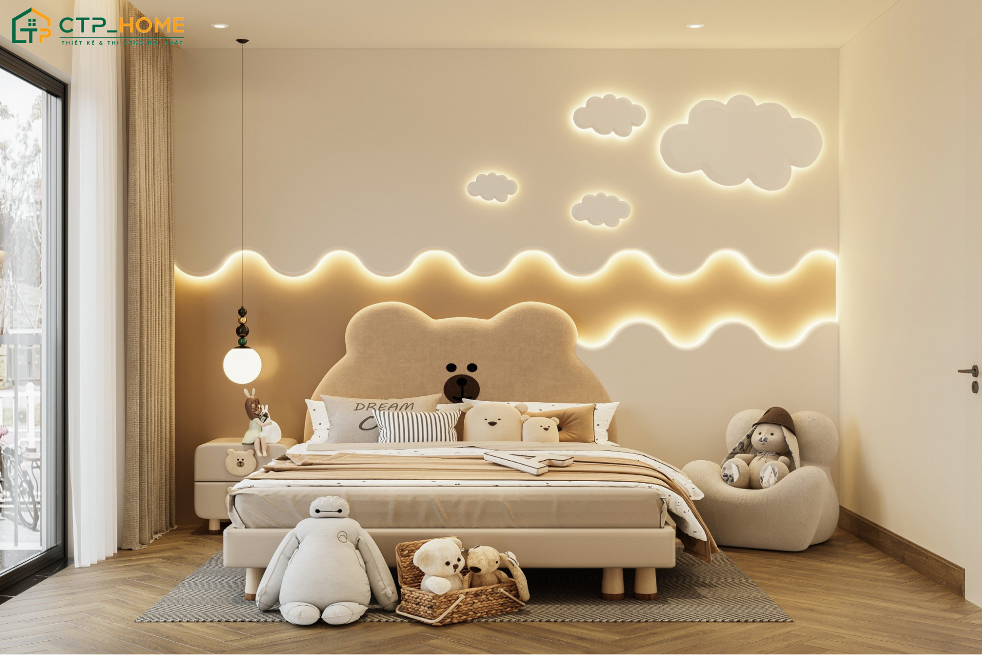 Cách decor phòng ngủ nhỏ đơn giản kết hợp giữa đèn LED cùng nội thất tối giản giúp đem đến vẻ đẹp tinh tế