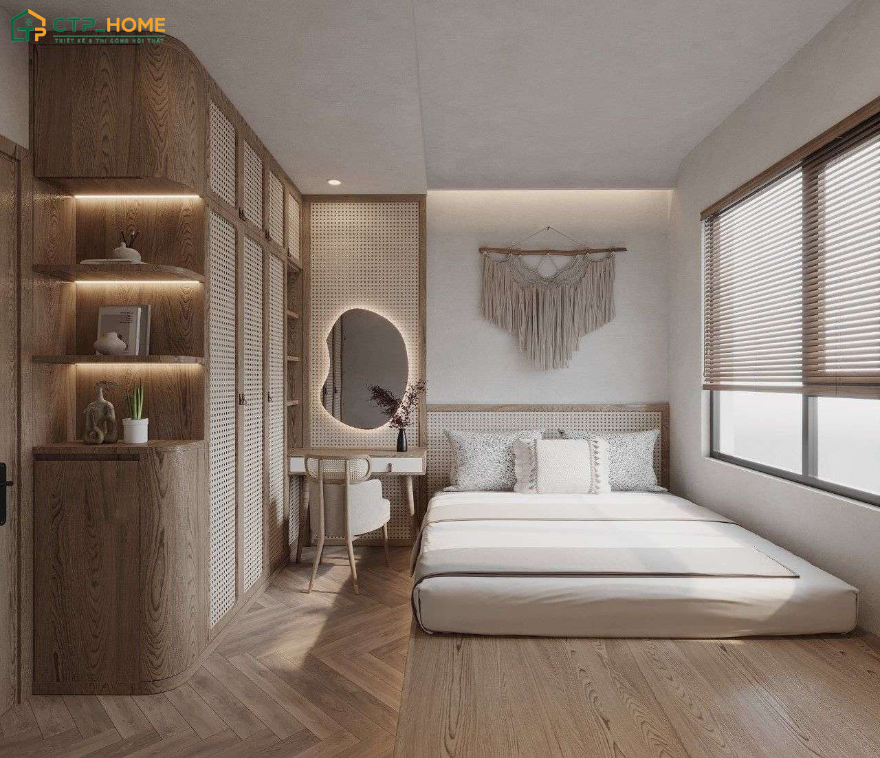 Sử dụng đồ Handmade là cách trang trí phòng ngủ nhỏ tiết kiệm mà vẫn làm tăng tính thẩm mỹ cho không gian