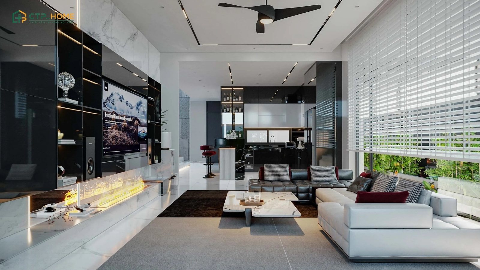 CTP Home - Đơn vị thiết kế phòng khách cho biệt thự chuyên nghiệp hiện nay