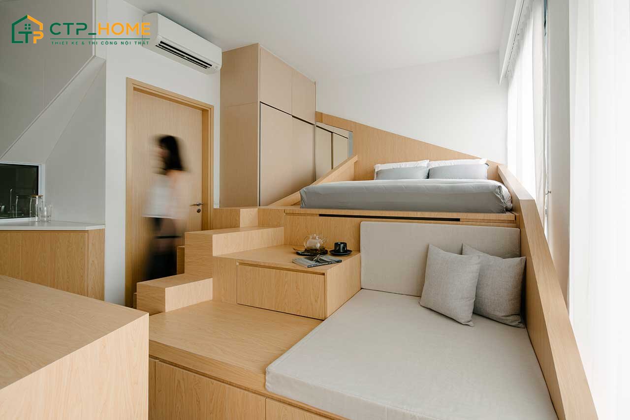 CTP Home là đơn vị thiết kế phòng ngủ kết hợp phòng khách được nhiều khách hàng lựa chọn