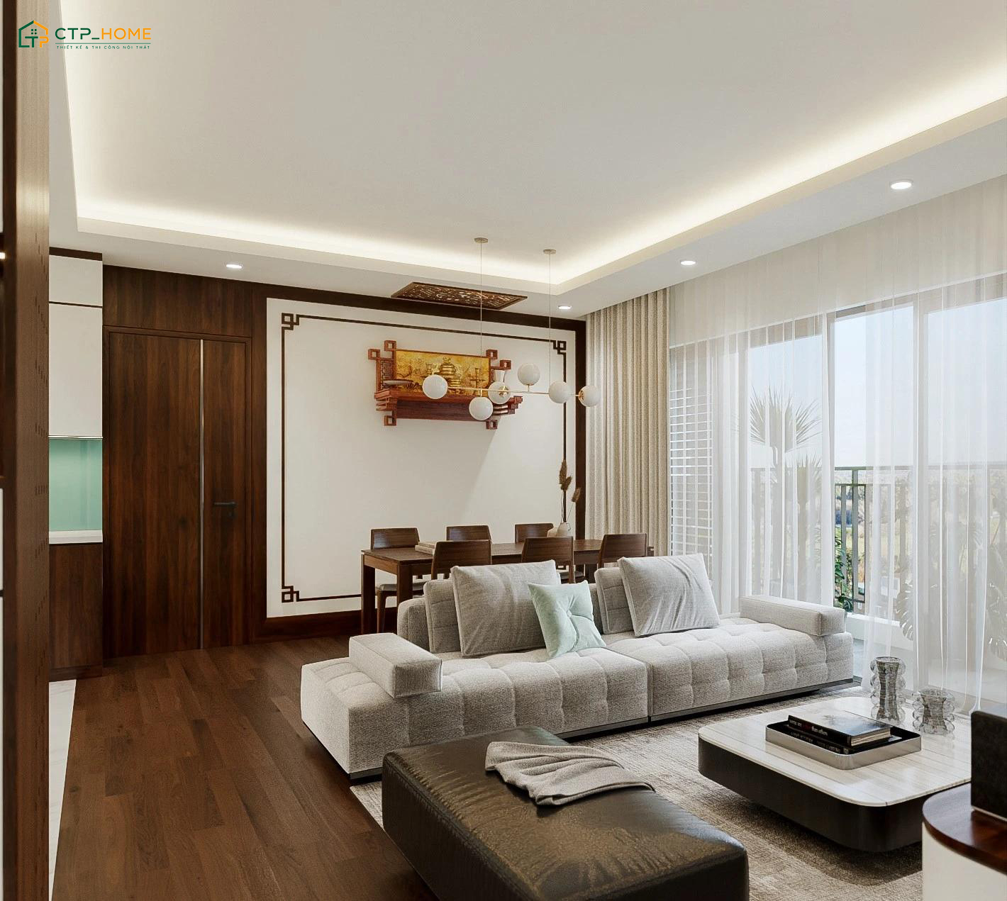 20+ Mẫu phòng khách kết hợp phòng thờ đẹp, đảm bảo phong thủy