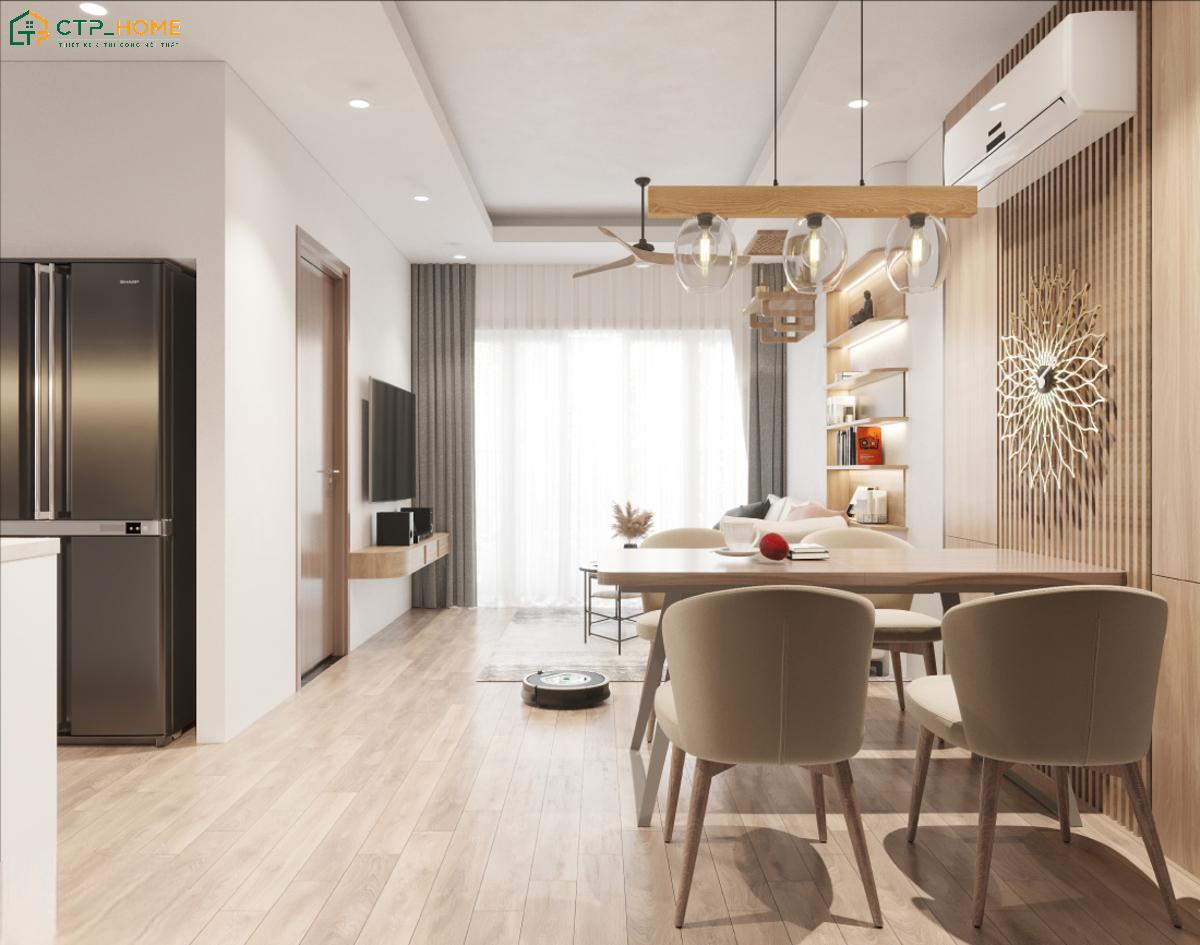 Khi bố trí phòng khách liền phòng ăn hợp phong thủy sẽ giúp mang lại sự may mắn cho cả gia đình