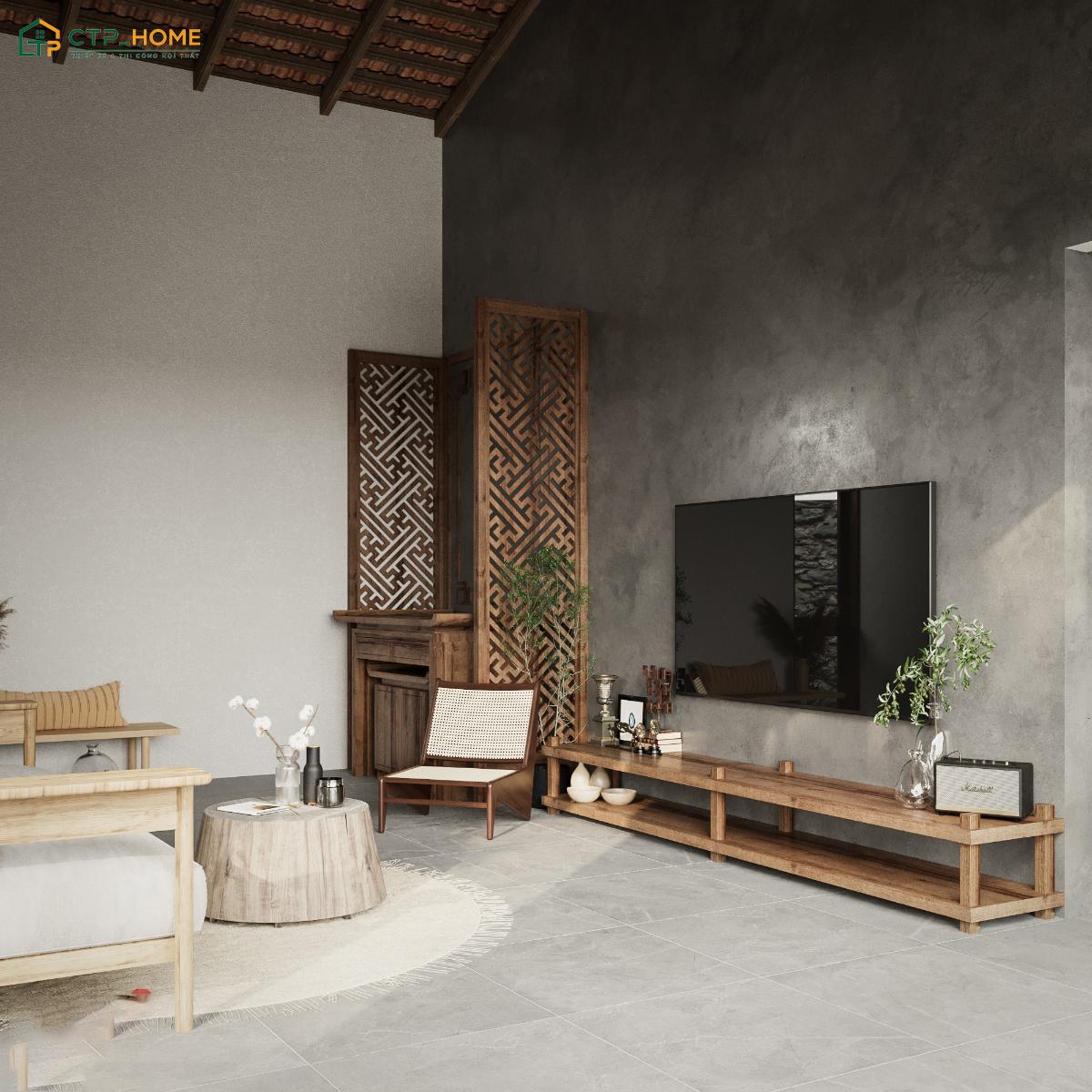 Mẫu thiết kế đơn giản phòng khách nhà cấp 4 nông thôn nổi bật với vẻ đẹp gần gũi, thân quen
