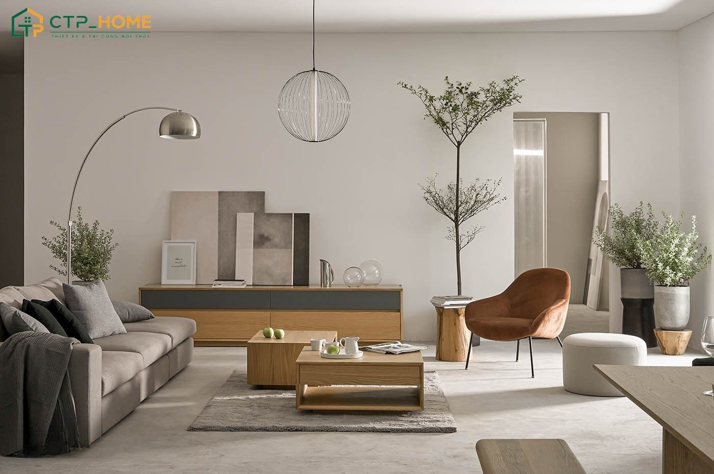 Hiện nay ở nông thôn phòng khách đẹp nhà cấp 4 thường sẽ được làm từ các chất liệu quen thuộc như gỗ, mây, tre