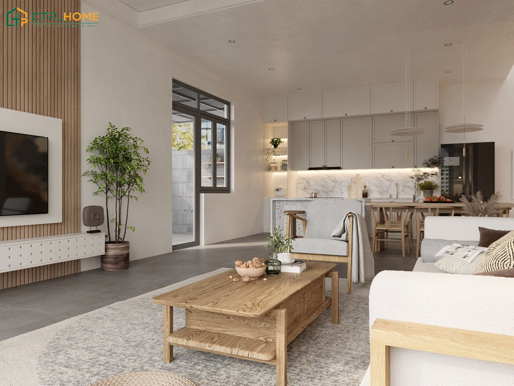 Mẫu phòng khách 6m2 cho nhà ống với phong cách đơn giản mà không bị lỗi thời