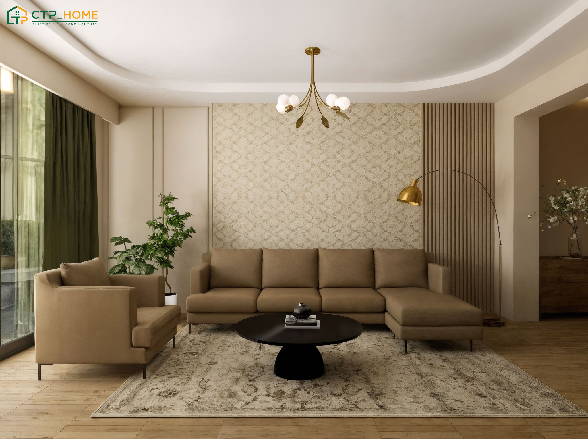 CTP Home - Đơn vị thiết kế phòng khách đẹp nhà ống uy tín nhất hiện nay