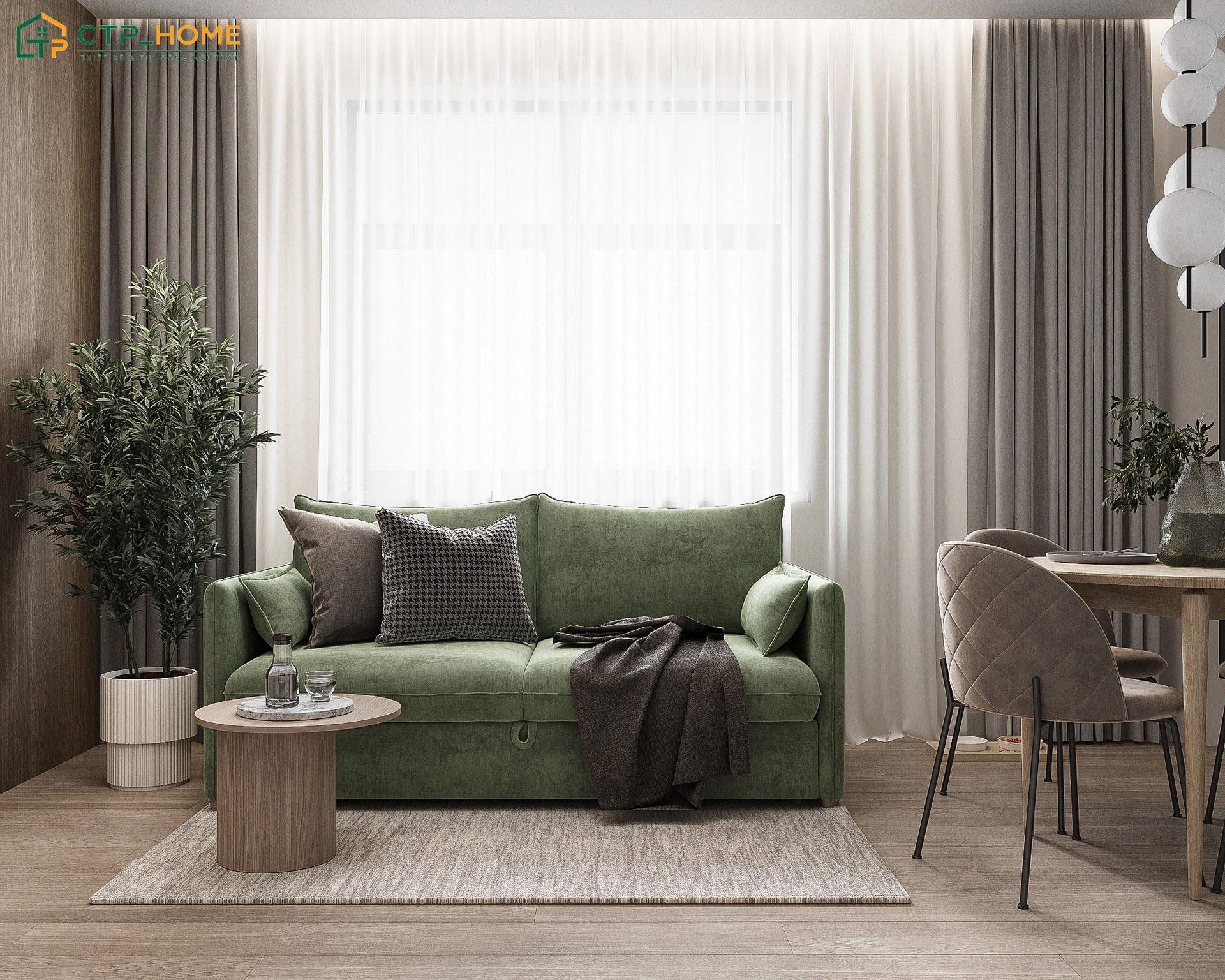 Mẫu thiết kế phòng khách nhà ống 4m2 với nội thất đơn giản nhưng vẫn đầy đủ tiện nghi