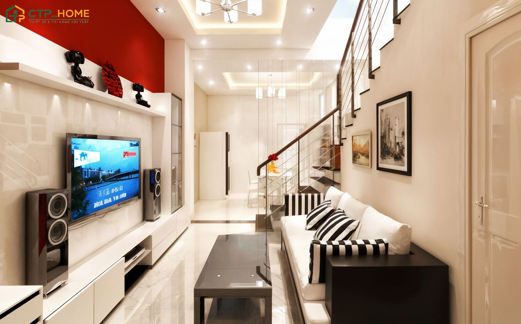 Không gian phòng khách có diện tích nhỏ sẽ được decor ở mức vừa phải và không có quá nhiều chi tiết