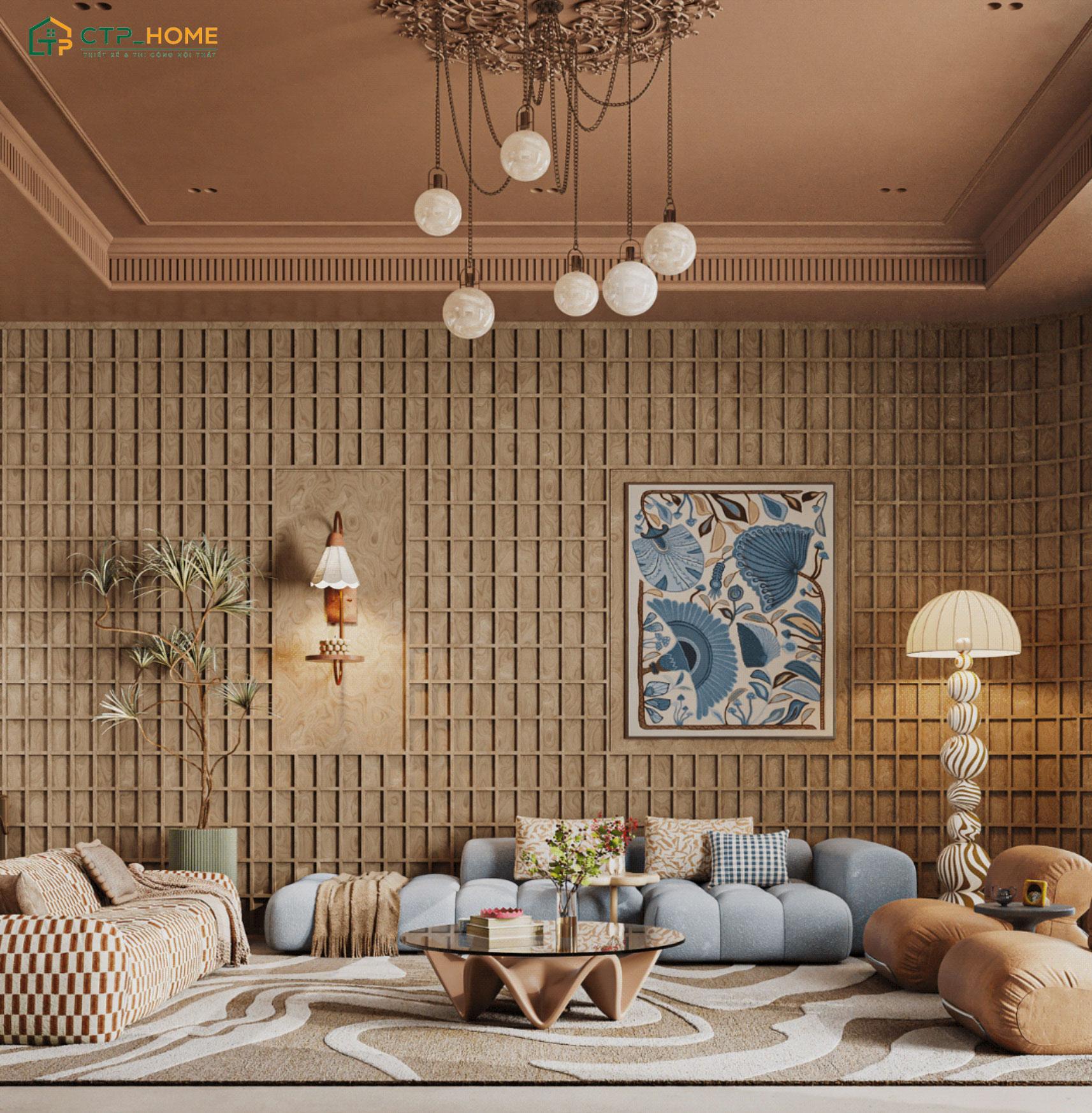 Bố trí phòng khách nhà ống phong cách Queen Anne với nội thất tỉ mỉ và các chi tiết trang trí tinh xảo