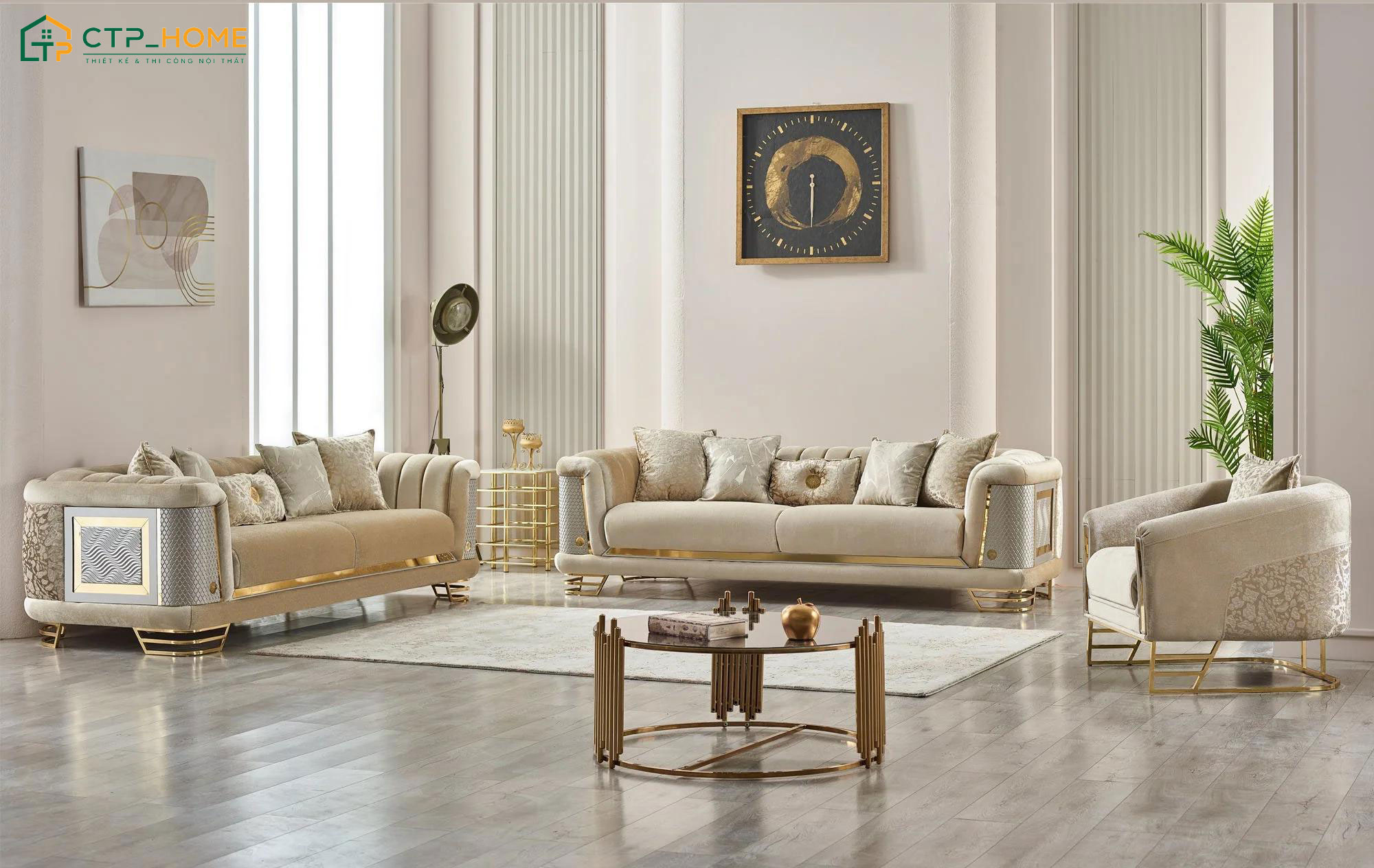 Mẫu phòng khách Luxury sẽ được thiết kế riêng giúp thể hiện cá tính và đẳng cấp của chủ nhà
