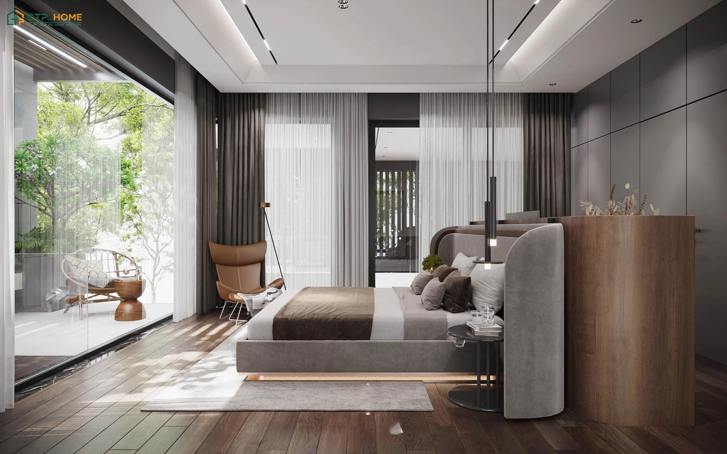 Mẫu thiết kế nội thất phòng ngủ Master biệt thự thu hút với sự tiện nghi và đẳng cấp
