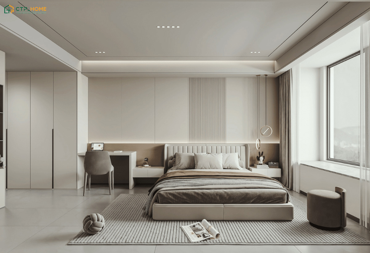 Sử dụng đồ trang trí phù hợp để tạo điểm nhấn cho không gian phòng ngủ đẹp biệt thự