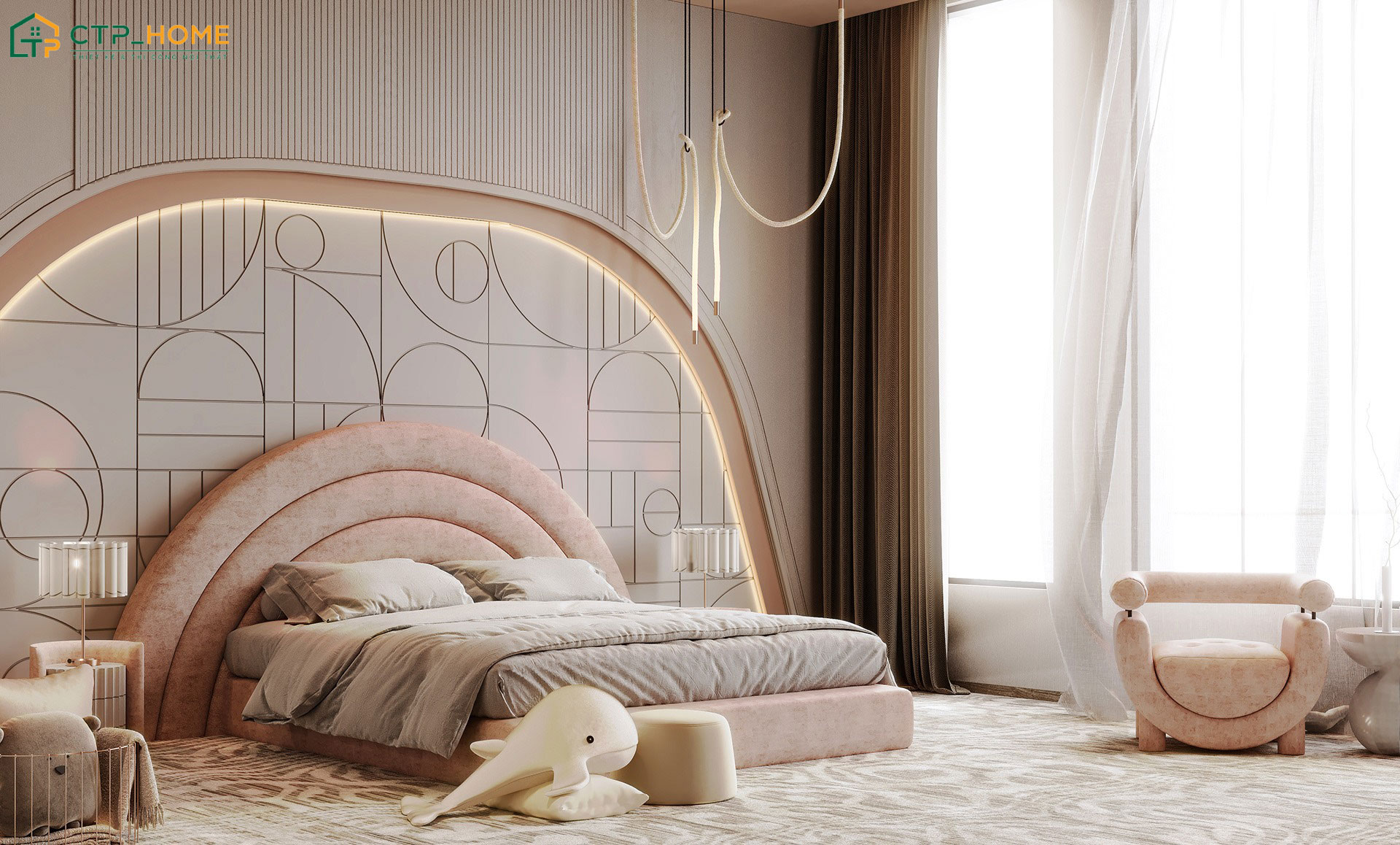 Mẫu phòng cho bé gái 20m2 với thiết kế đơn giản giúp tối ưu chi phí cải tạo về sau