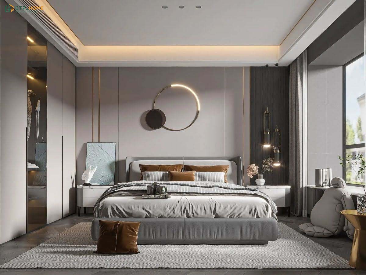 Mẫu thiết kế nội thất phòng ngủ nam hiện đại được nhiều gia chủ yêu thích do có tính thẩm mỹ cao