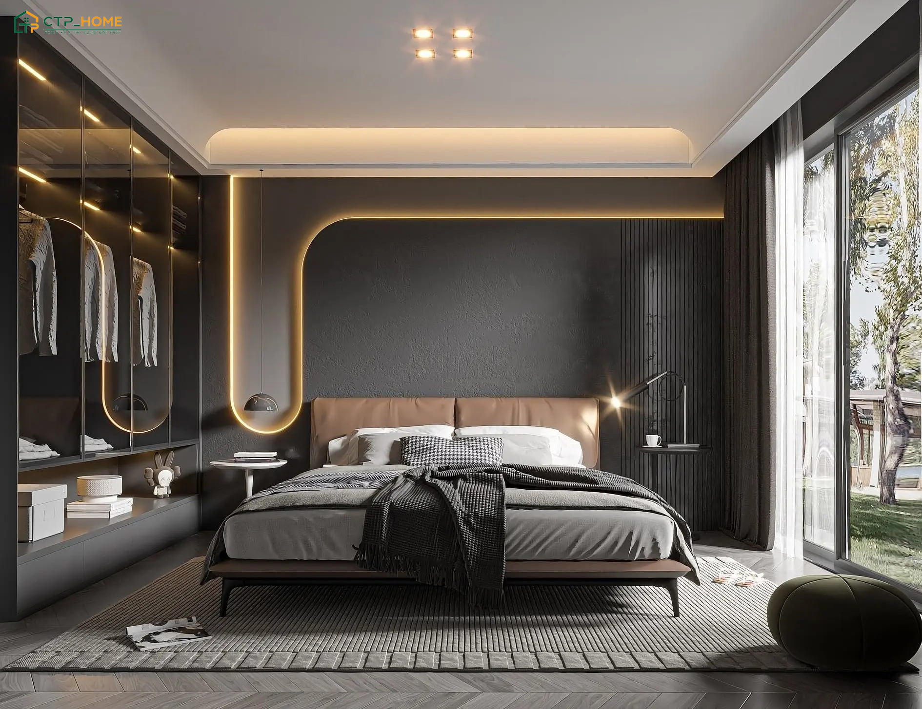Phong cách Luxury sẽ ưu tiên bố trí đèn LED hoặc đèn thả trần để nâng cao tính thẩm mỹ cho không gian