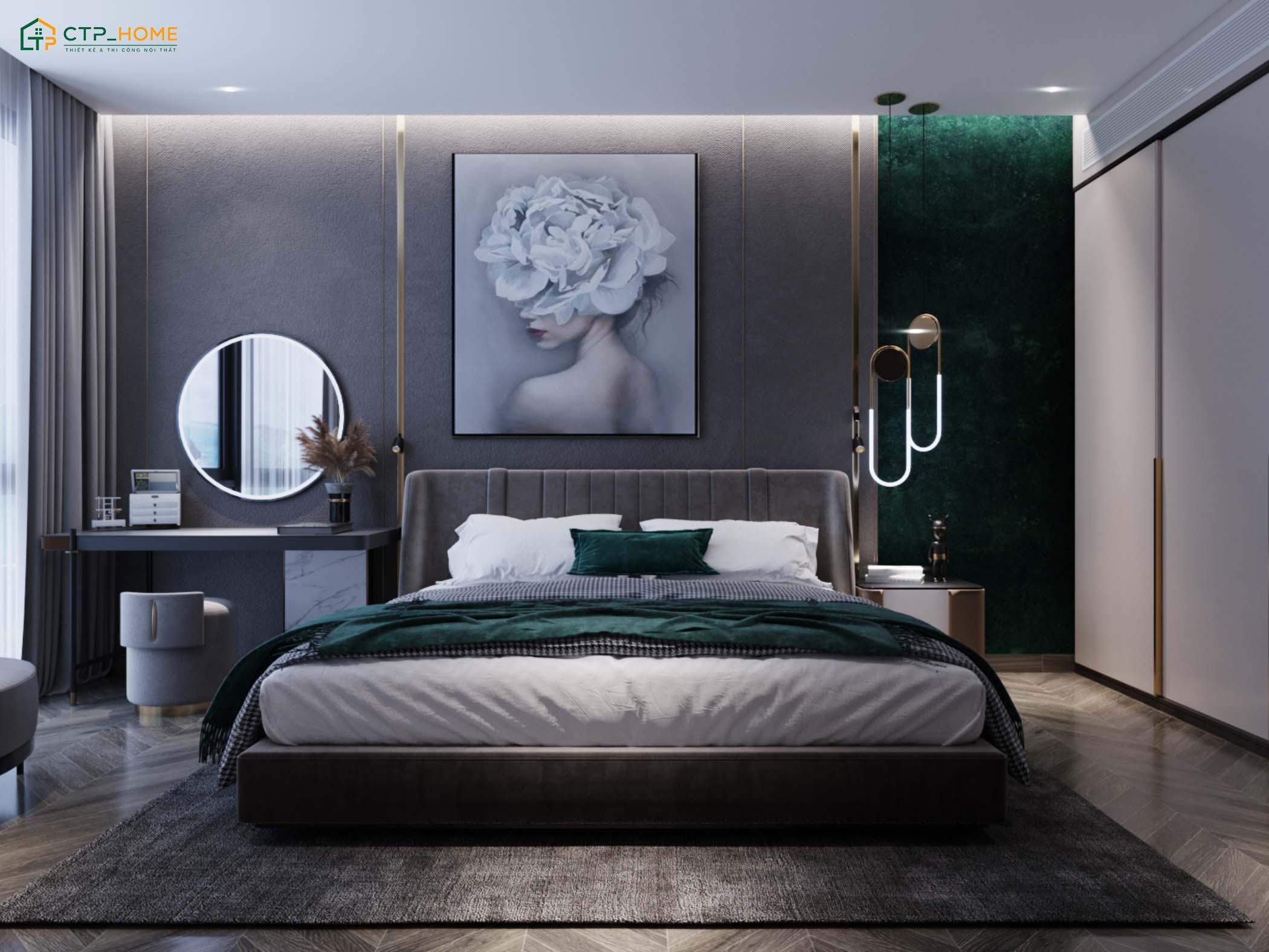 CTP Home - Đơn vị chuyên thiết kế nội thất phòng ngủ đẹp cho nam với chi phí tối ưu