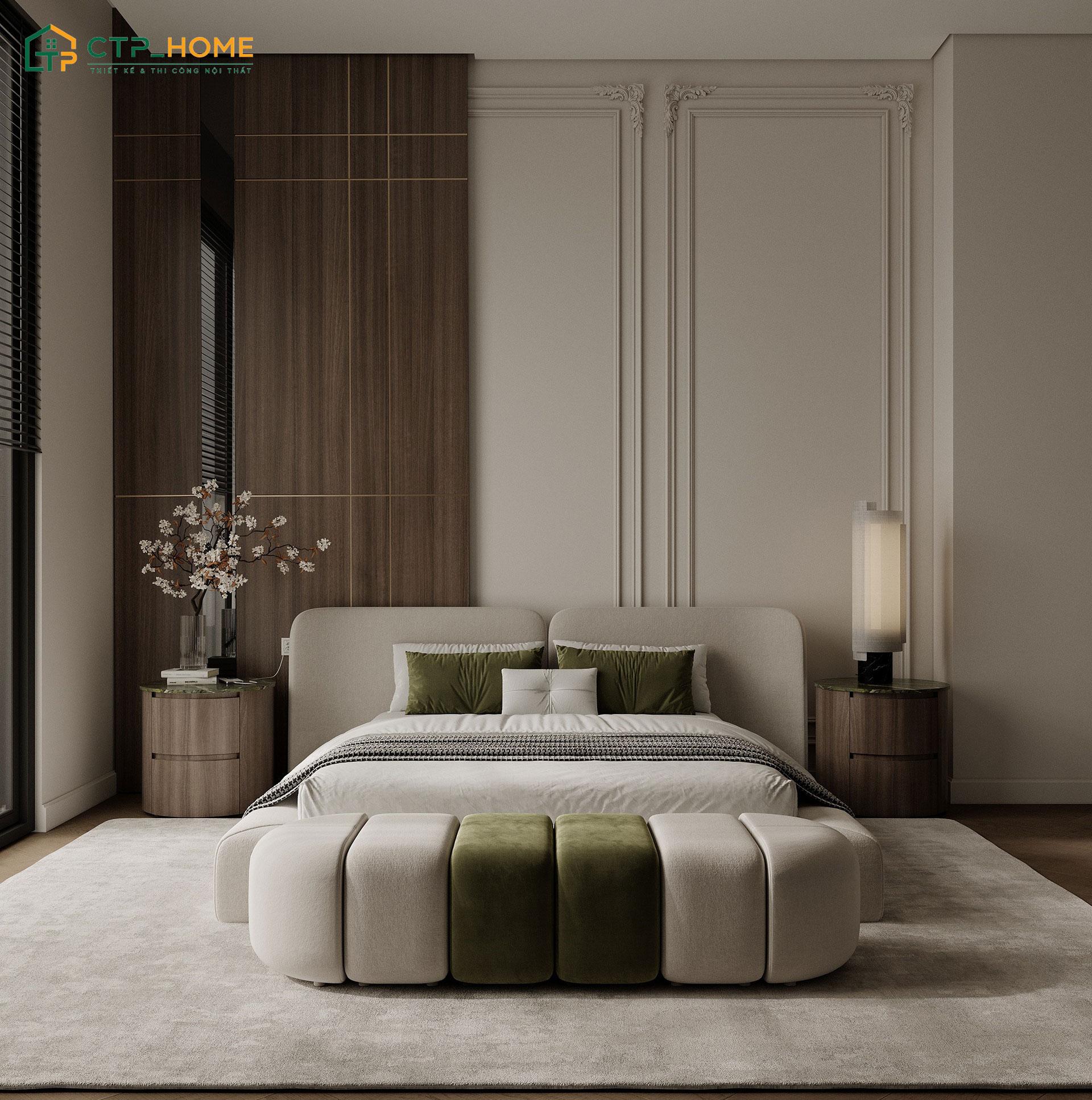 Mẫu thiết kế nội thất phòng ngủ nữ phong cách Color Block nổi bật với cách phối màu tương phản độc đáo