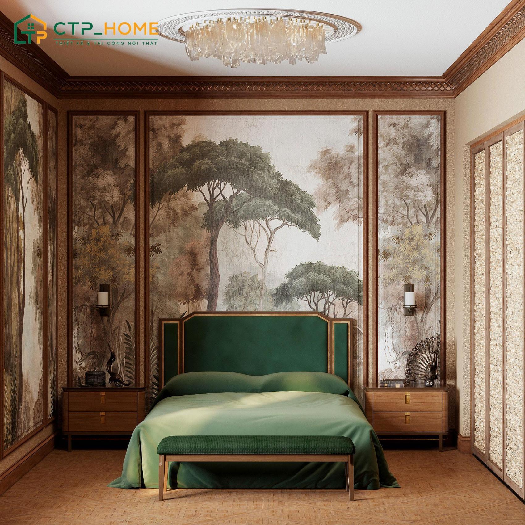 Decor phòng ngủ đẹp sang trọng cho nữ bằng giấy dán tường giúp làm mới không gian nhanh chóng