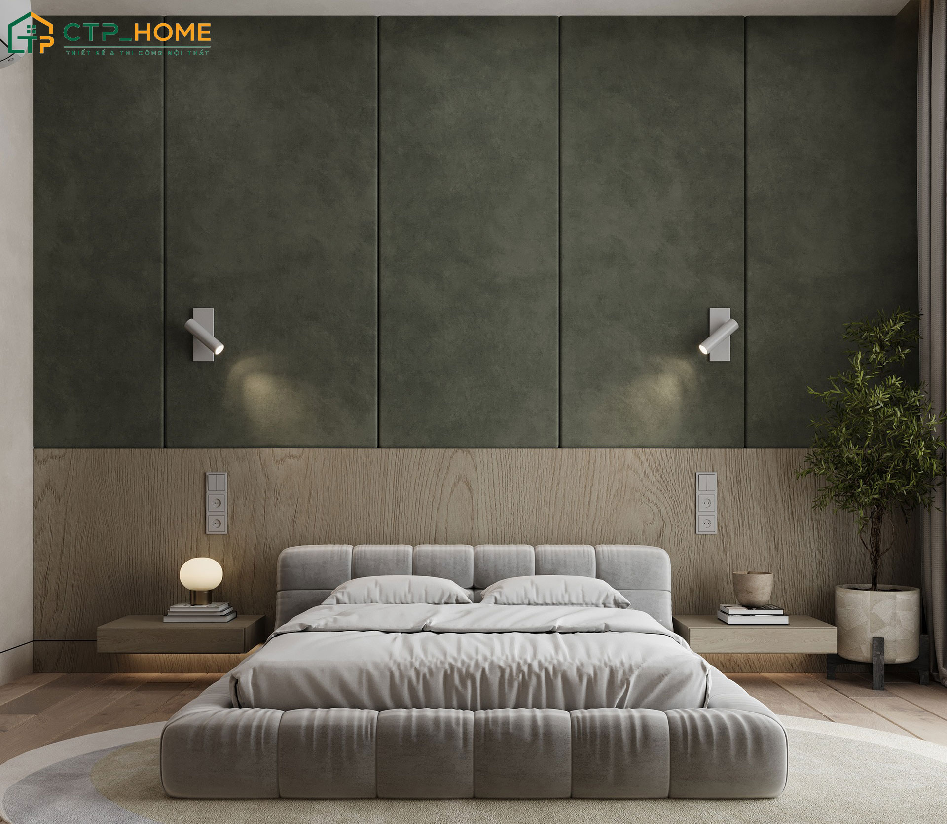 Bố trí cây xanh vào phòng ngủ sang trọng cho nữ sẽ giúp không khí trở nên trong lành hơn