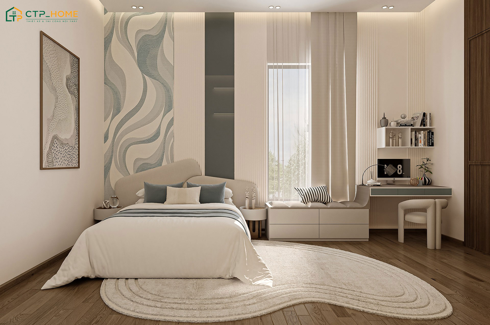Mẫu thiết kế phòng ngủ nữ sang trọng sẽ tập trung vào nhu cầu sử dụng nhưng vẫn đảm bảo tính thẩm mỹ