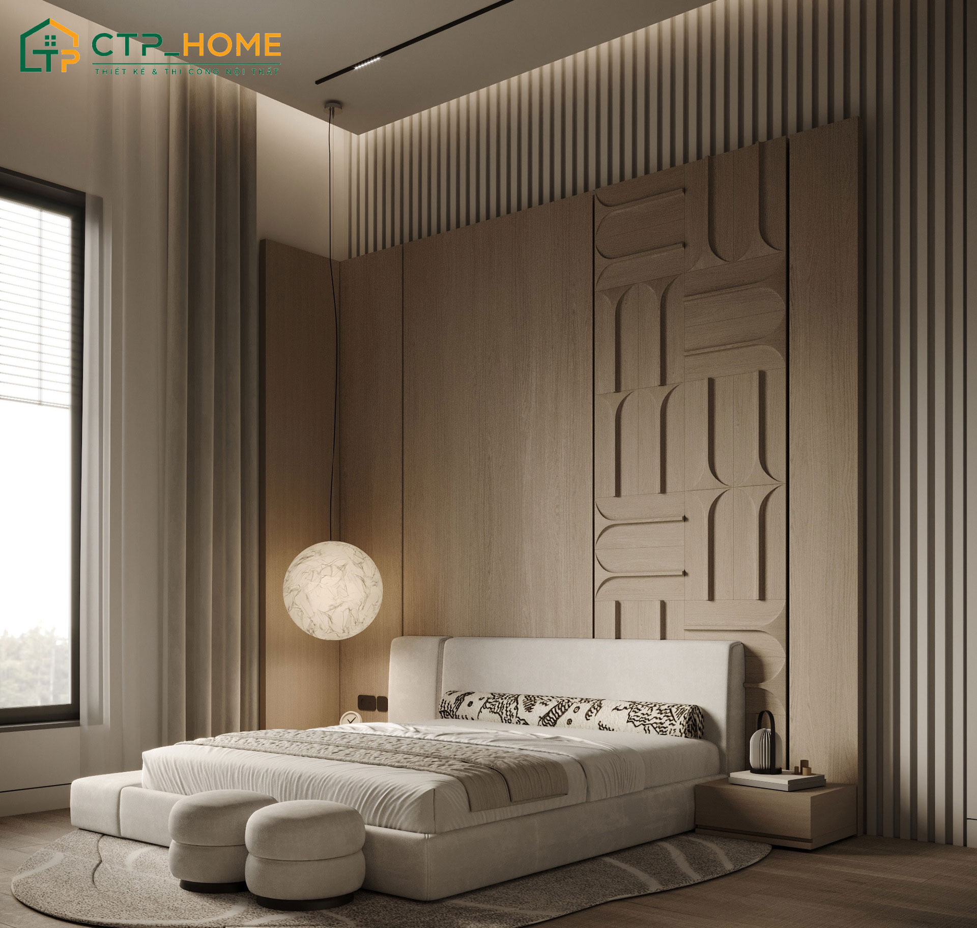 Mẫu trang trí phòng ngủ đẹp cho vợ chồng mới cưới theo phong cách Châu Âu đơn giản nhưng rất có chiều sâu