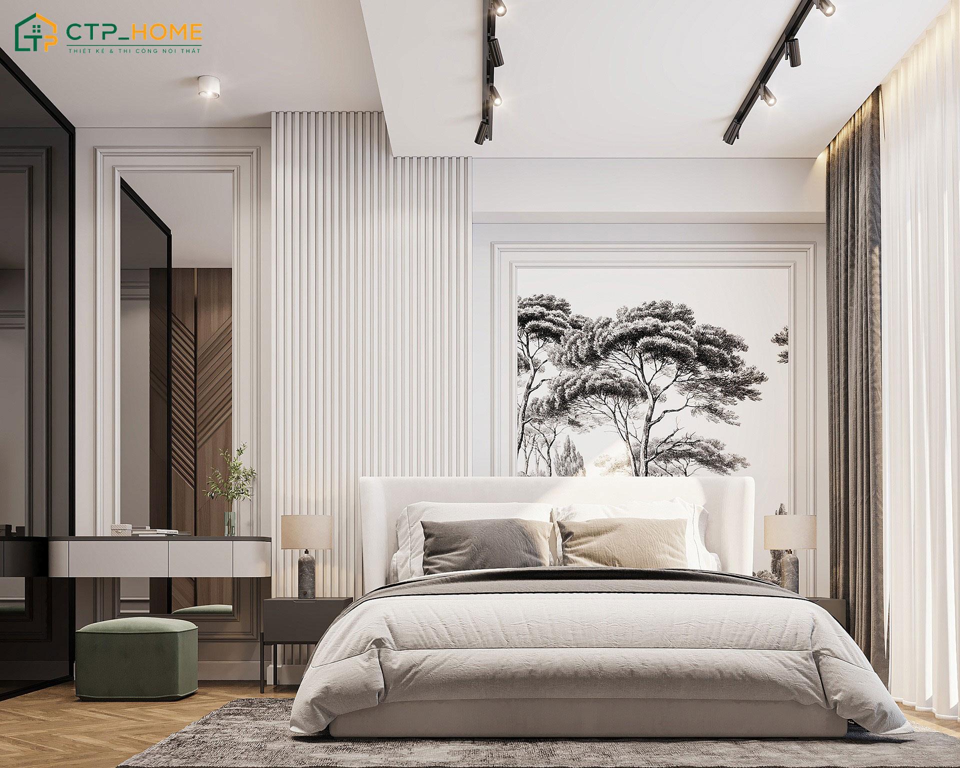 Mẫu phòng ngủ hiện đại cho hai vợ chồng được thiết kế tập trung chủ yếu vào nhu cầu nghỉ ngơi
