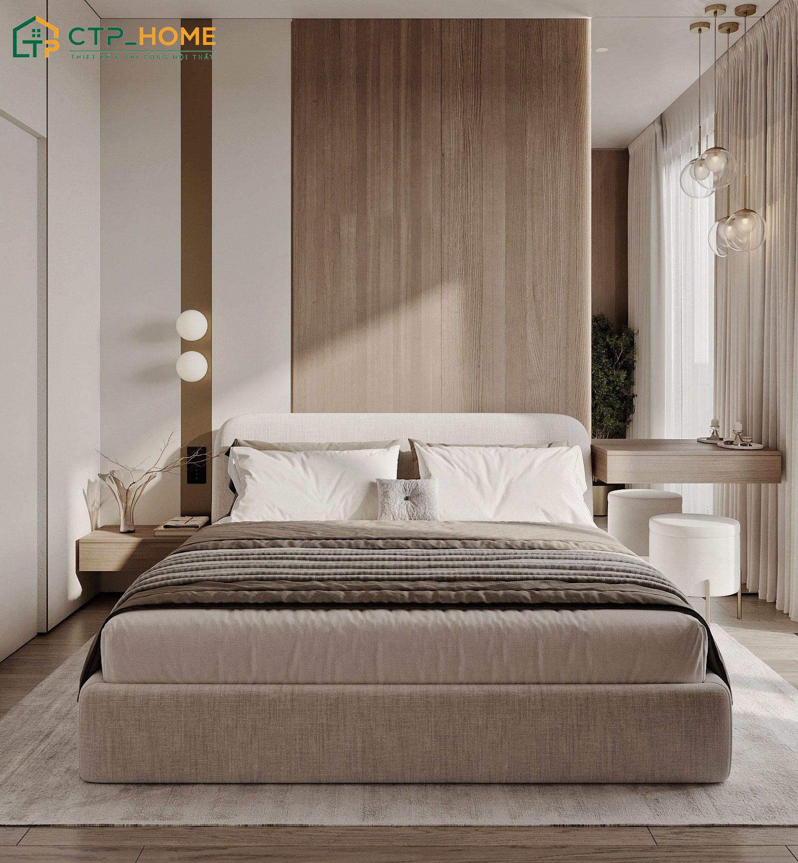 Mẫu thiết kế phòng ngủ 12m2 cho vợ chồng với nội thất thông minh giúp đảm bảo sự thoải mái khi sử dụng