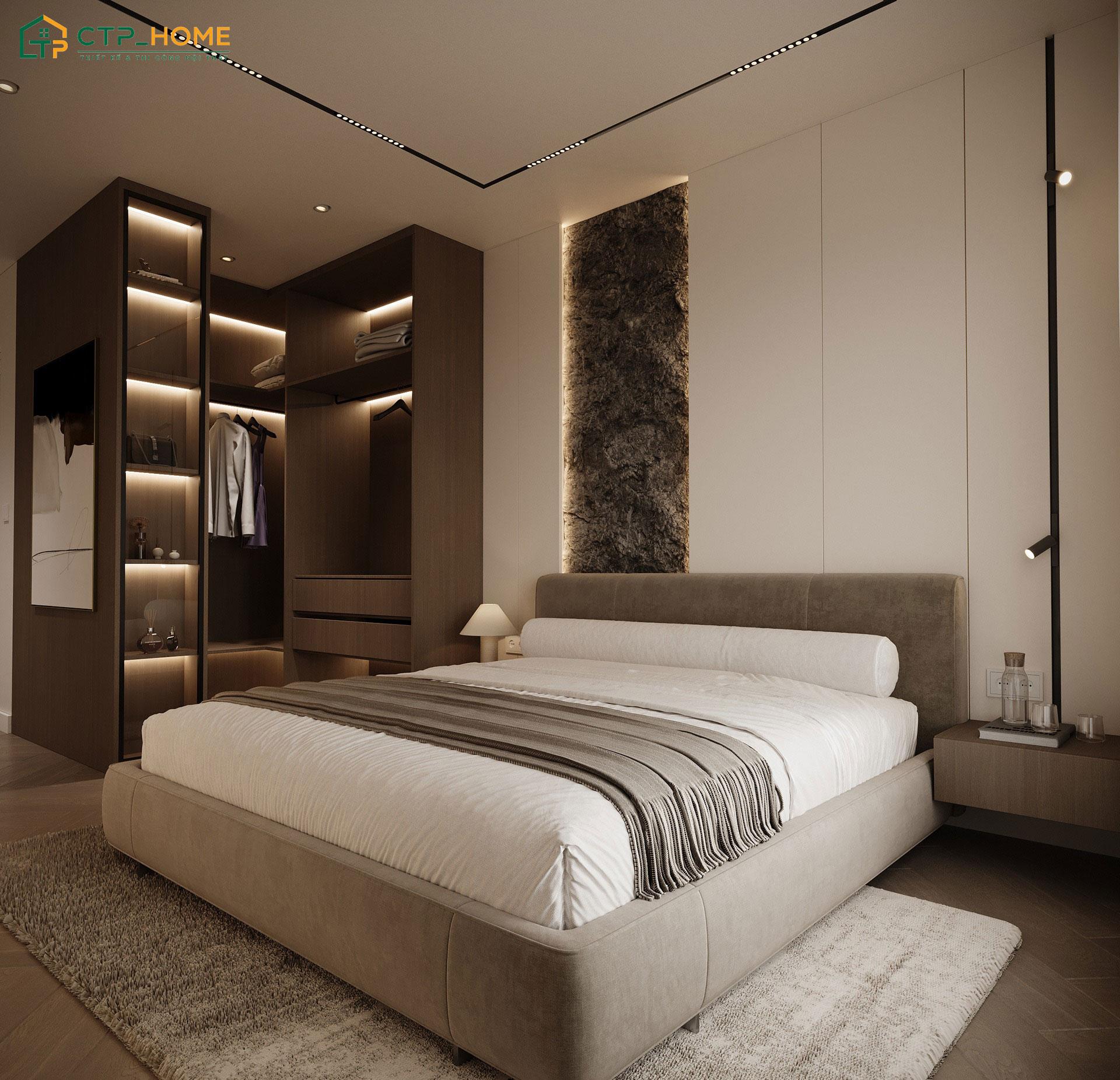 Mẫu phòng ngủ 30m2 cho vợ chồng nổi bật với các món đồ nội thất cao cấp và màu sắc trang nhã