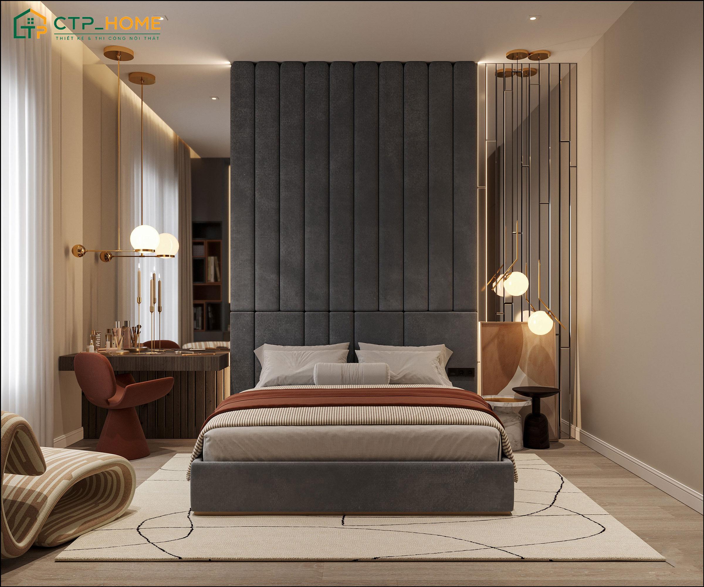Mẫu decor phòng ngủ vợ chồng đẹp diện tích 30m2 thường sử dụng các chất liệu cao cấp như gỗ tự nhiên hay đá Marble