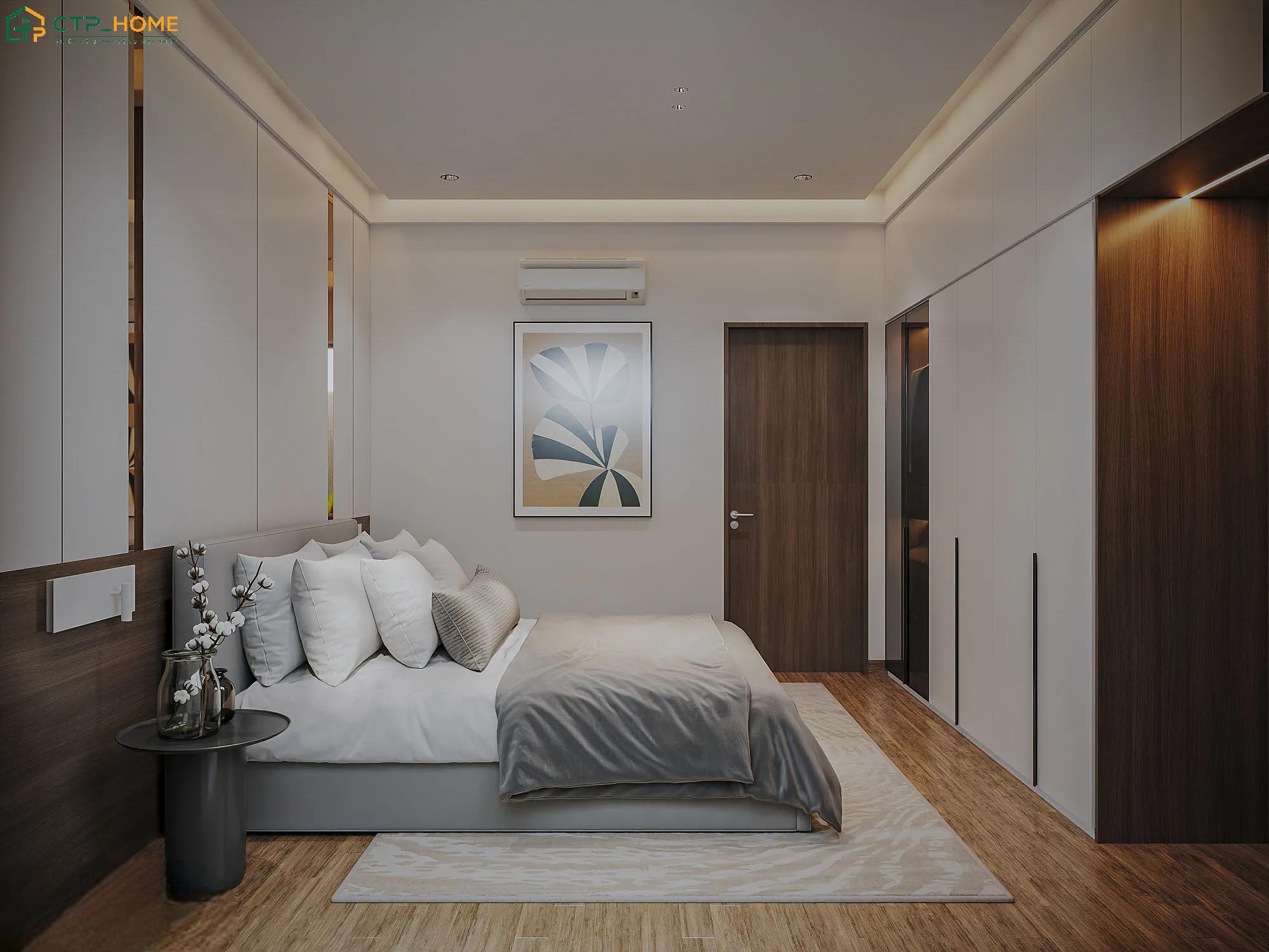 Mẫu phòng ngủ nhà cấp 4 tối giản với nội thất tinh gọn và bố cục không gian khoa học