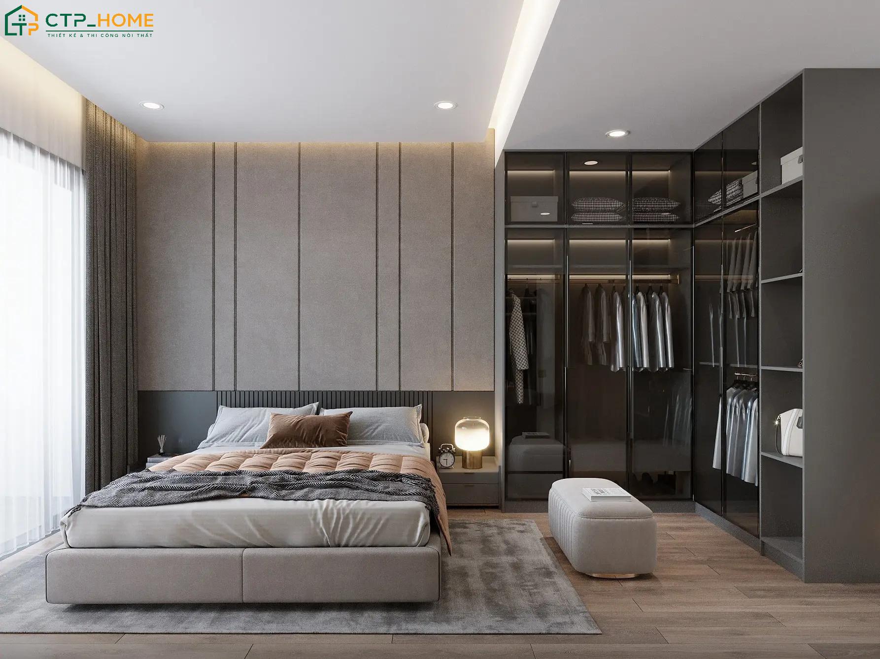 Phong cách sang trọng sẽ sử dụng các tone màu sáng như trắng, ghi, hoặc be đặc trưng