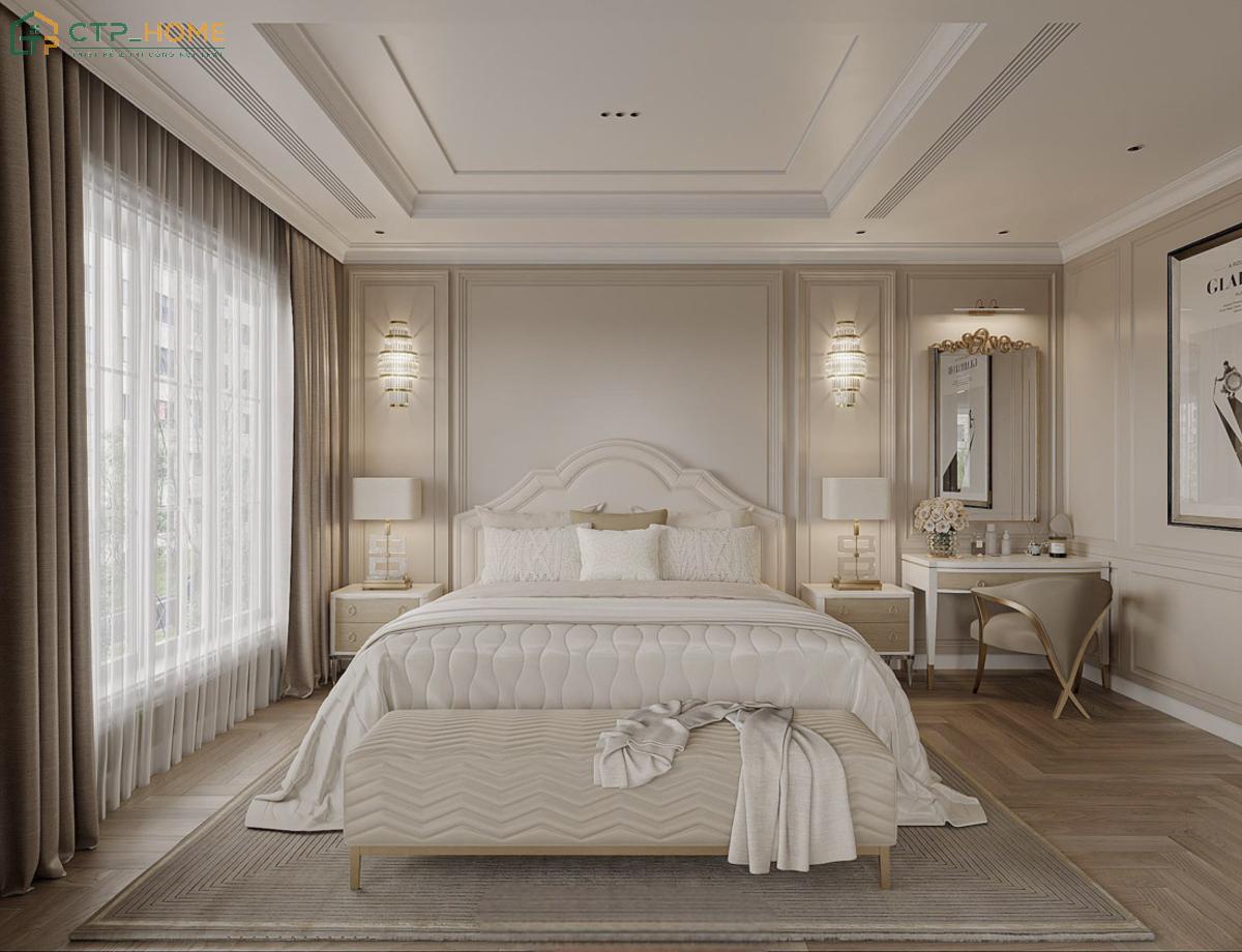 Việc sử dụng các tone màu sáng như trắng hoặc kem sẽ góp phần tạo nên một không gian nhẹ nhàng và tinh tế