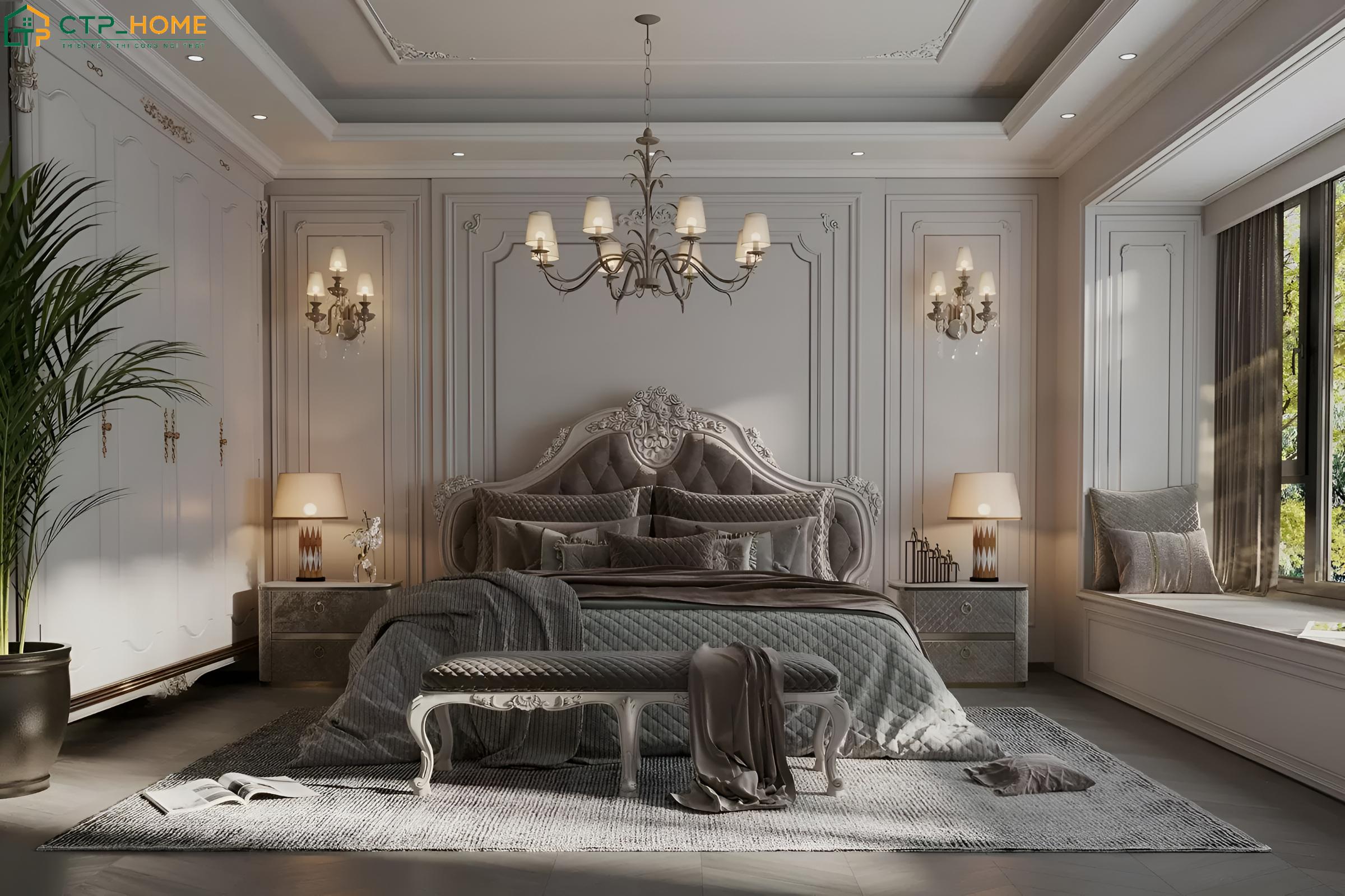 Phong cách tân cổ điển là sự kết hợp hài hòa giữa gam màu trang nhã cùng các loại vật liệu cao cấp