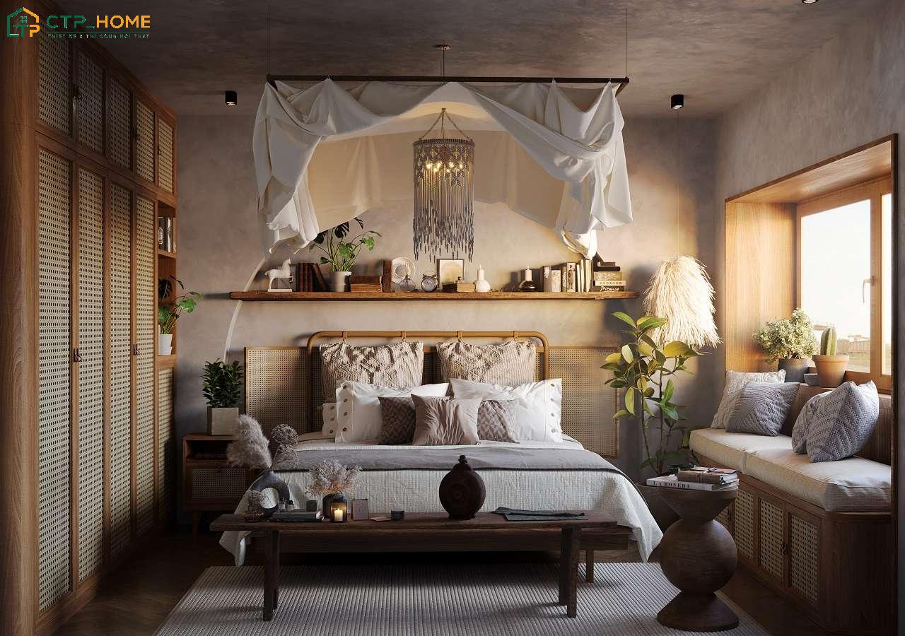 Mẫu thiết kế phòng ngủ nhà phố Vintage gây ấn tượng nhờ những món đồ trang trí mang hơi hướng hoài cổ