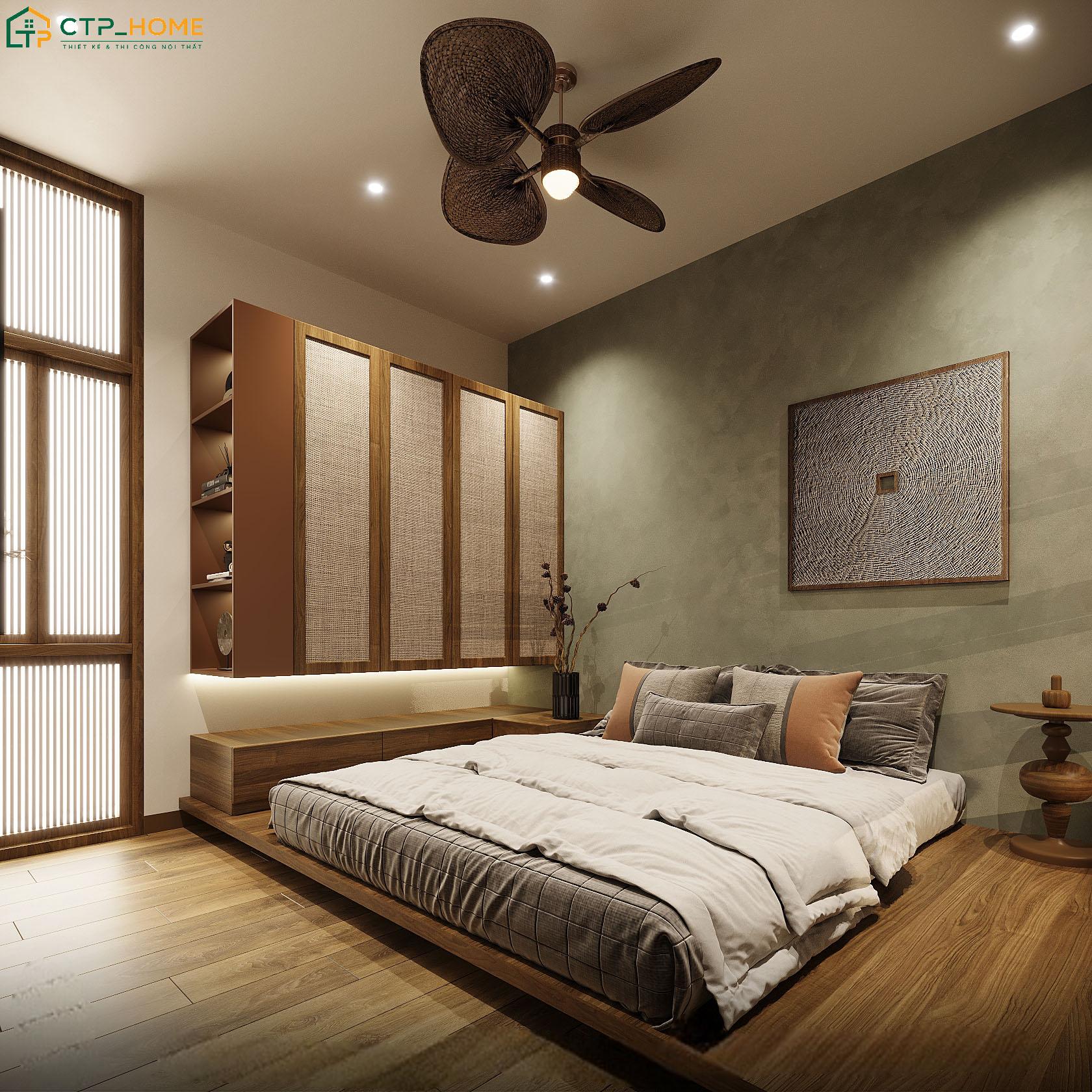 Mẫu thiết kế phòng ngủ nhà ống kiểu Nhật sẽ tận dụng tối đa ánh sáng tự nhiên để đem đến sự thoải mái