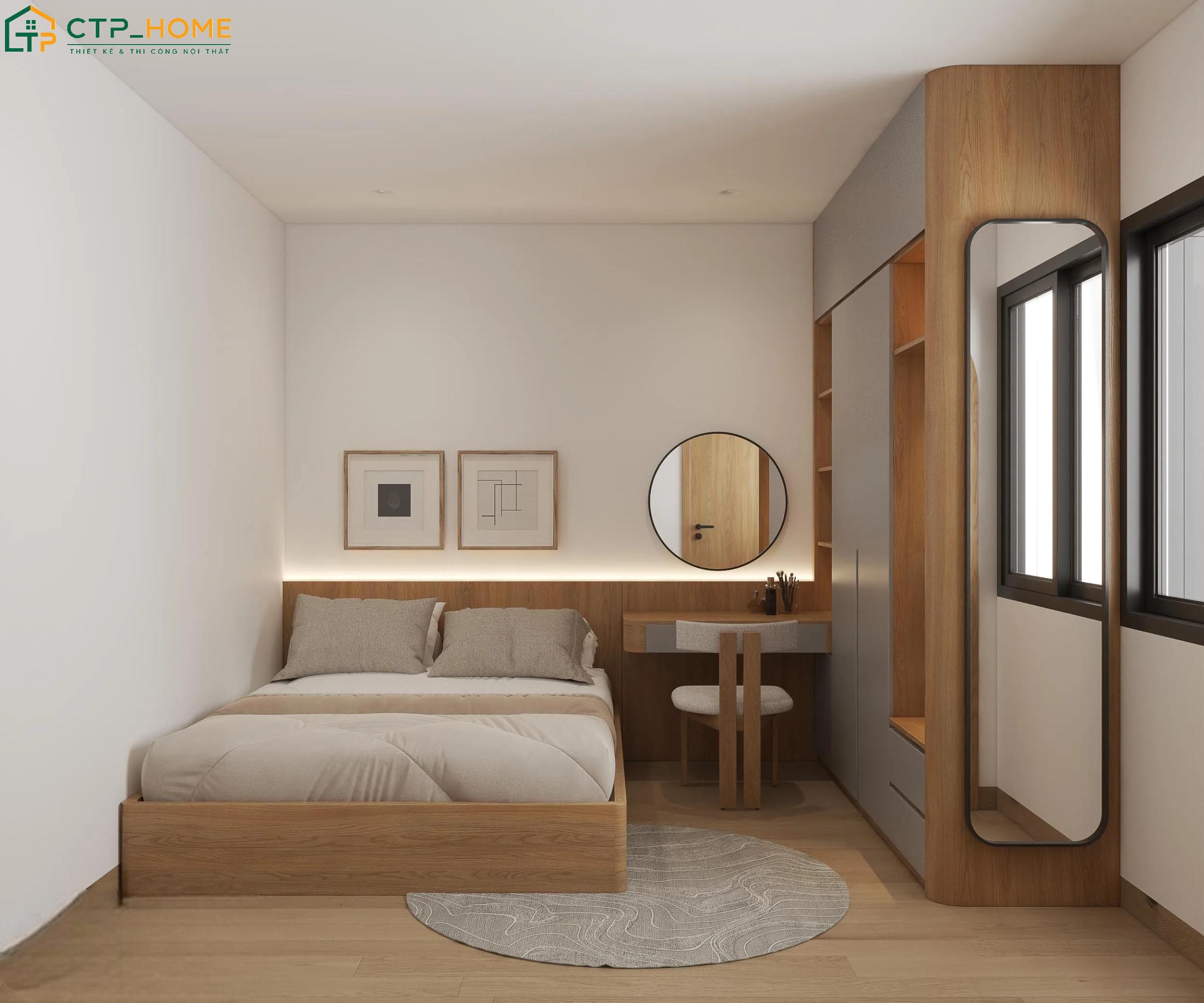 Sử dụng cửa sổ lớn kết hợp rèm hai lớp sẽ giúp không gian đón được nhiều ánh sáng tự nhiên hơn