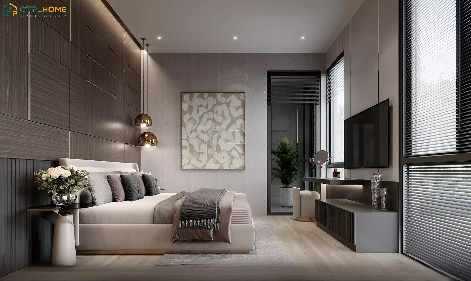 Bố trí ánh sáng phù hợp sẽ giúp phòng ngủ nhà ống trở nên tiện nghi và dễ chịu hơn