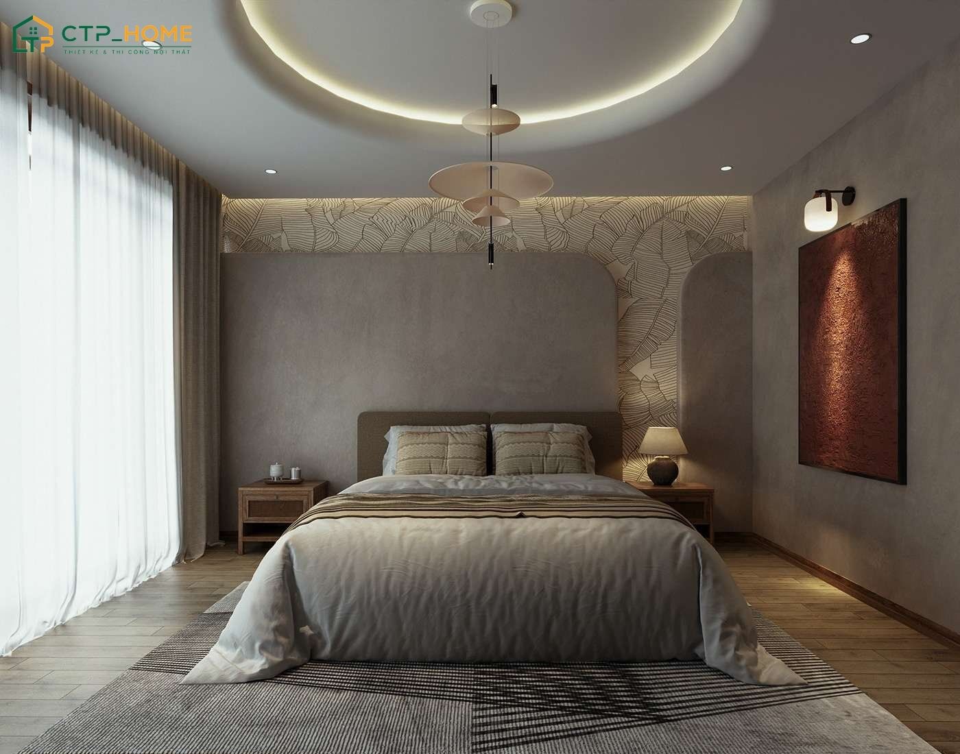 Thiết kế phòng ngủ ông bà theo phong cách tối giản sẽ giúp thuận tiện hơn cho quá trình di chuyển