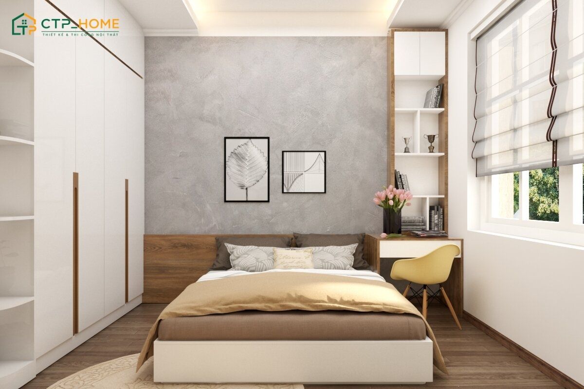 Các tone màu trung tính là sự lựa chọn lý tưởng cho phòng ngủ của ông bà