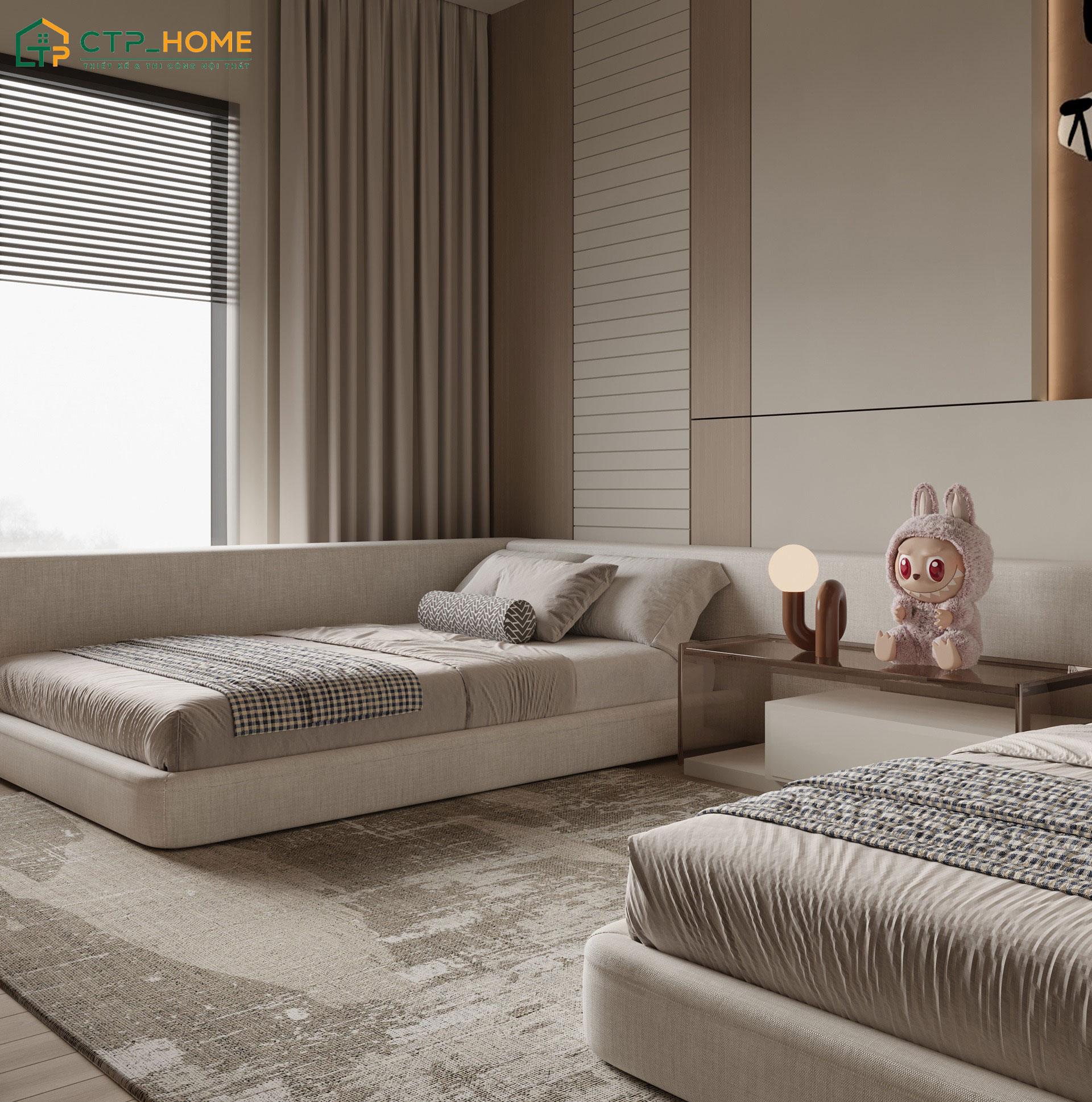 CTP Home sẽ tận dụng tối đa ánh sáng tự nhiên thông qua cửa sổ để giúp phòng ngủ luôn thông thoáng
