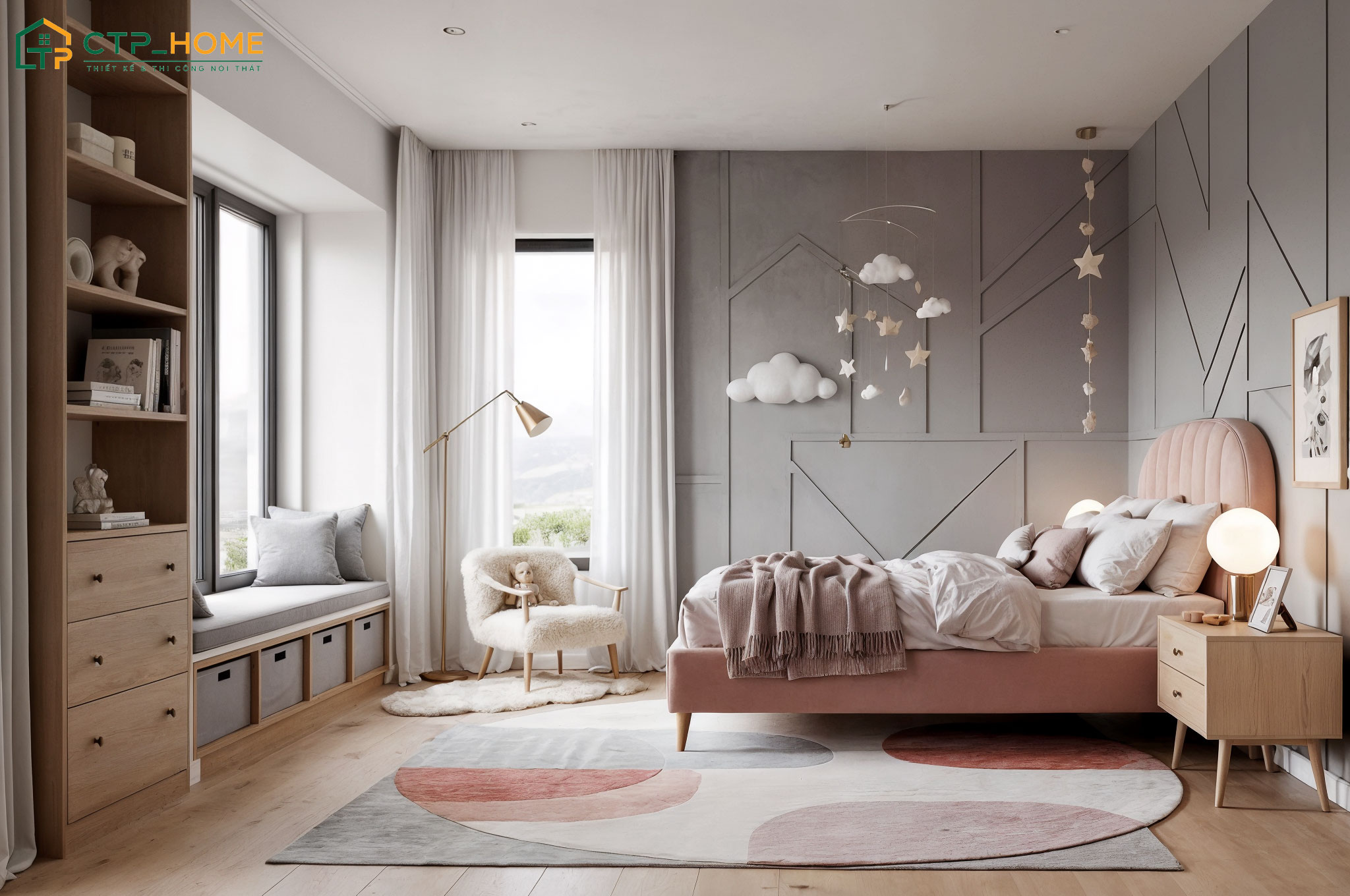 Lựa chọn màu sắc hài hòa là yếu tố then chốt để giúp phòng ngủ bé trở nên sinh động và tinh tế hơn