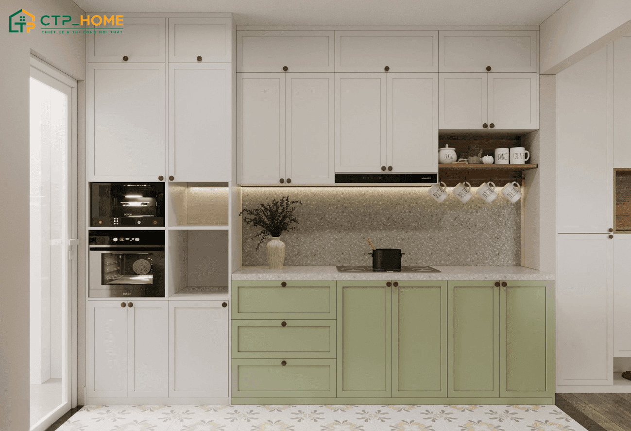 Mẫu thiết kế bếp cho nhà nhỏ hiện đại với cách bố trí khoa học vừa đảm bảo công năng vừa nâng cao tính thẩm mỹ
