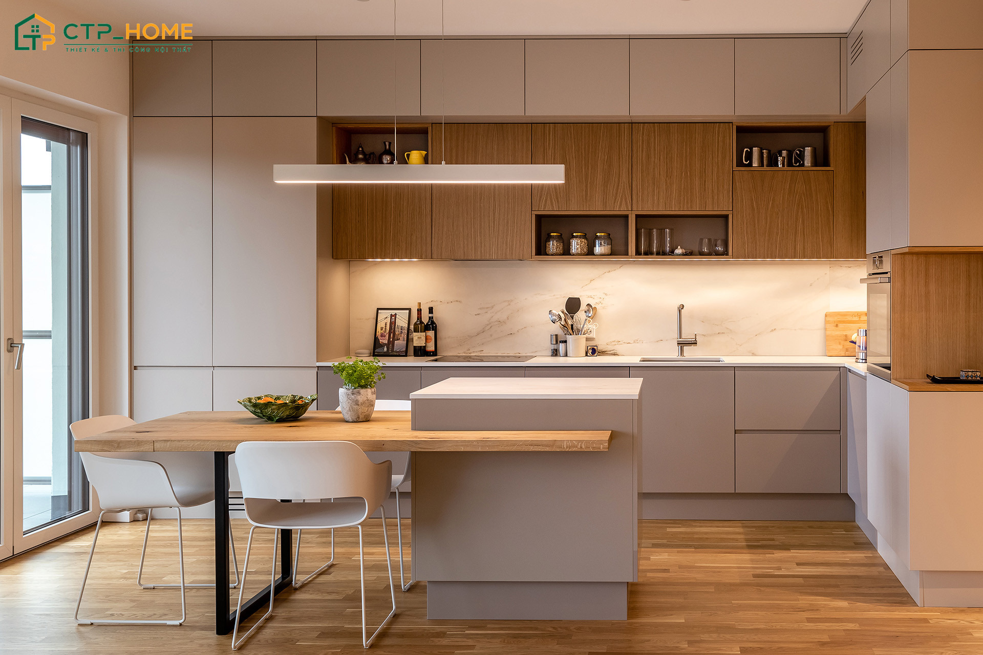 Cách trang trí phòng bếp nhỏ đẹp theo xu hướng mở là giải pháp tối ưu cho các công trình có diện tích hạn chế