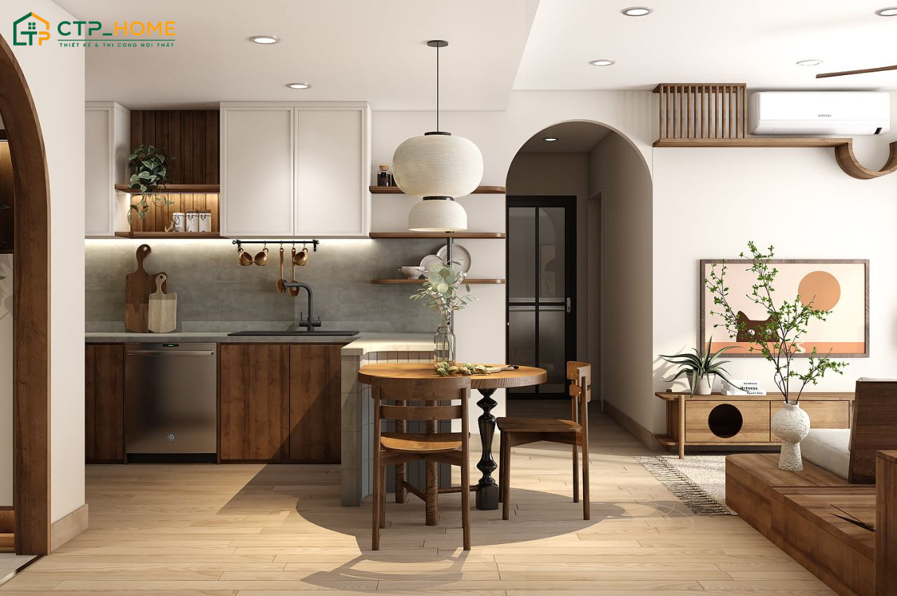 Mẫu thiết kế decor bếp nhỏ trong căn hộ chung cư thường sẽ tận dụng tối đa nguồn ánh sáng tự nhiên