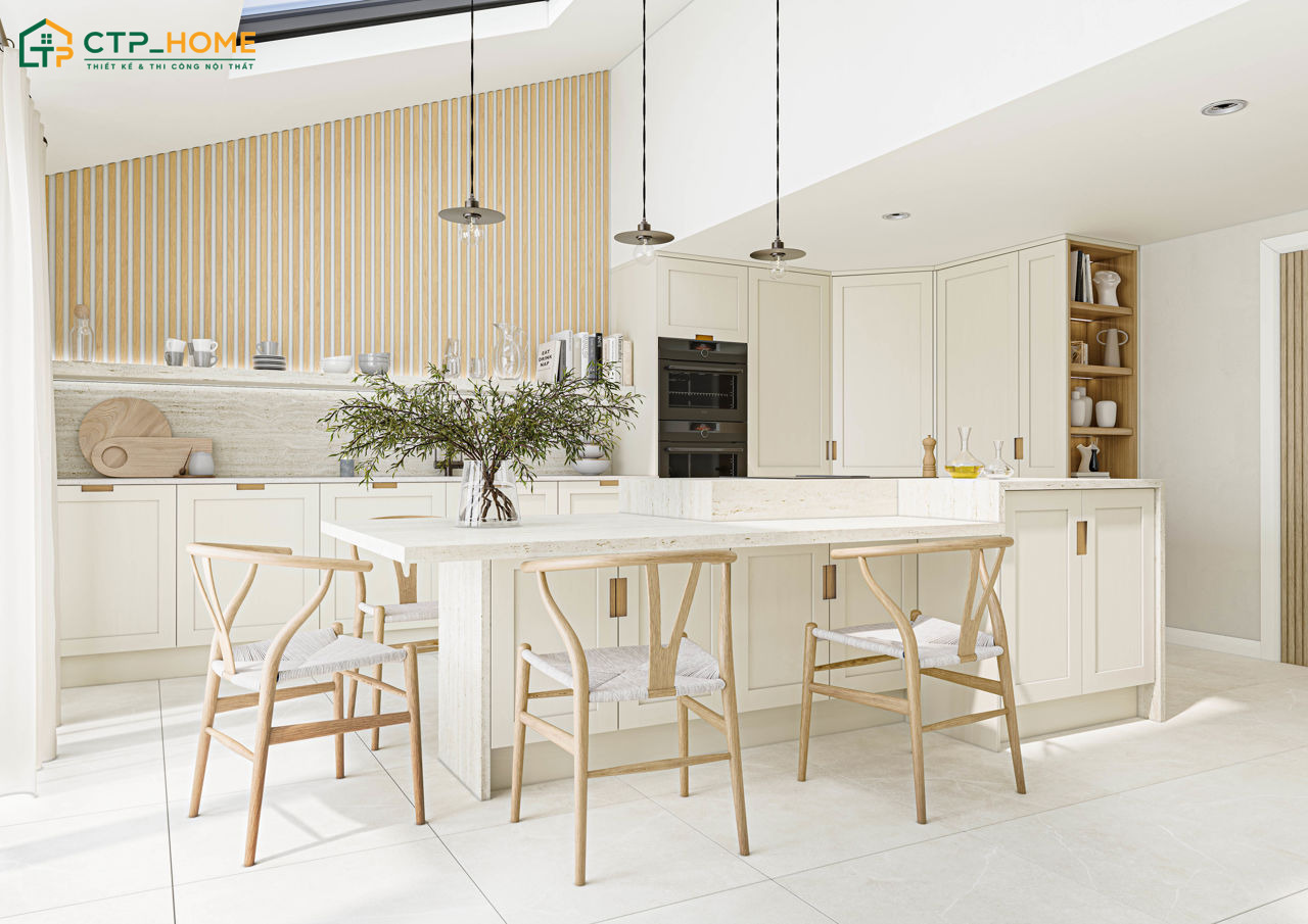 Mẫu trang trí nhà bếp nhỏ phong cách Scandinavian nổi bật với ánh sáng tự nhiên cùng các chi tiết trang trí tinh tế