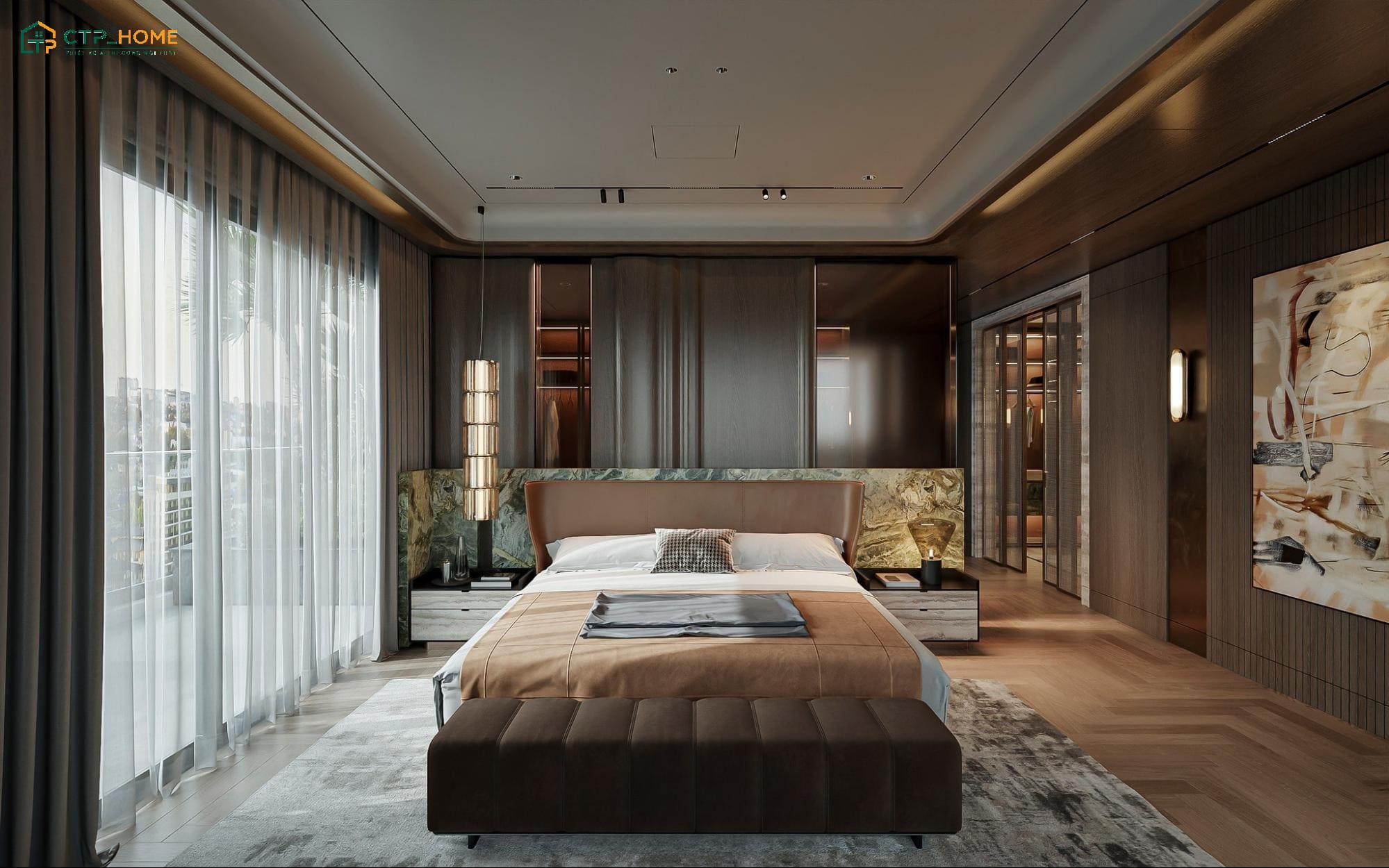Mẫu thiết kế căn hộ Duplex 3 phòng ngủ sang trọng với nội thất cao cấp cùng bảng màu ấm cúng
